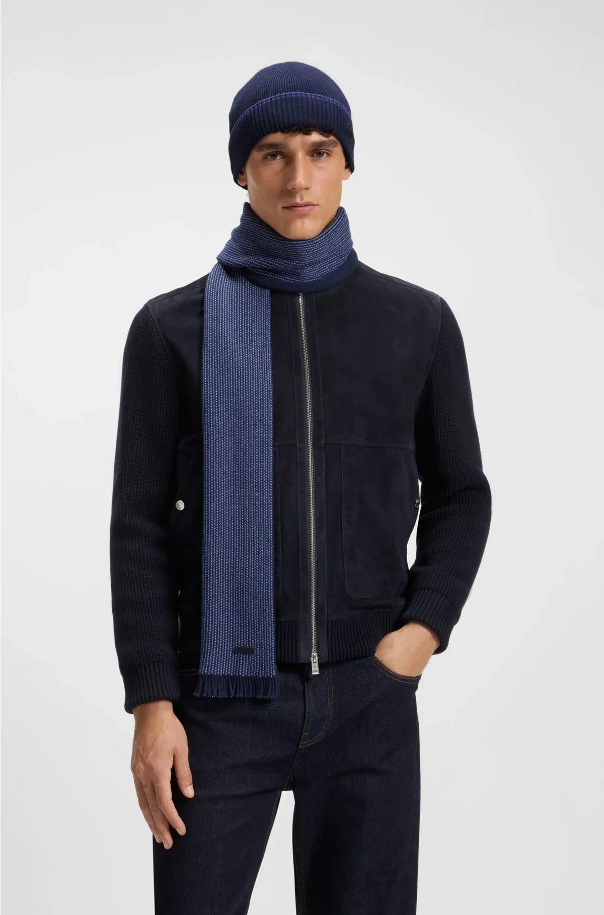 SET REGALO SCIARPA E BERRETTO IN MAGLIA DI LANA E COTONE