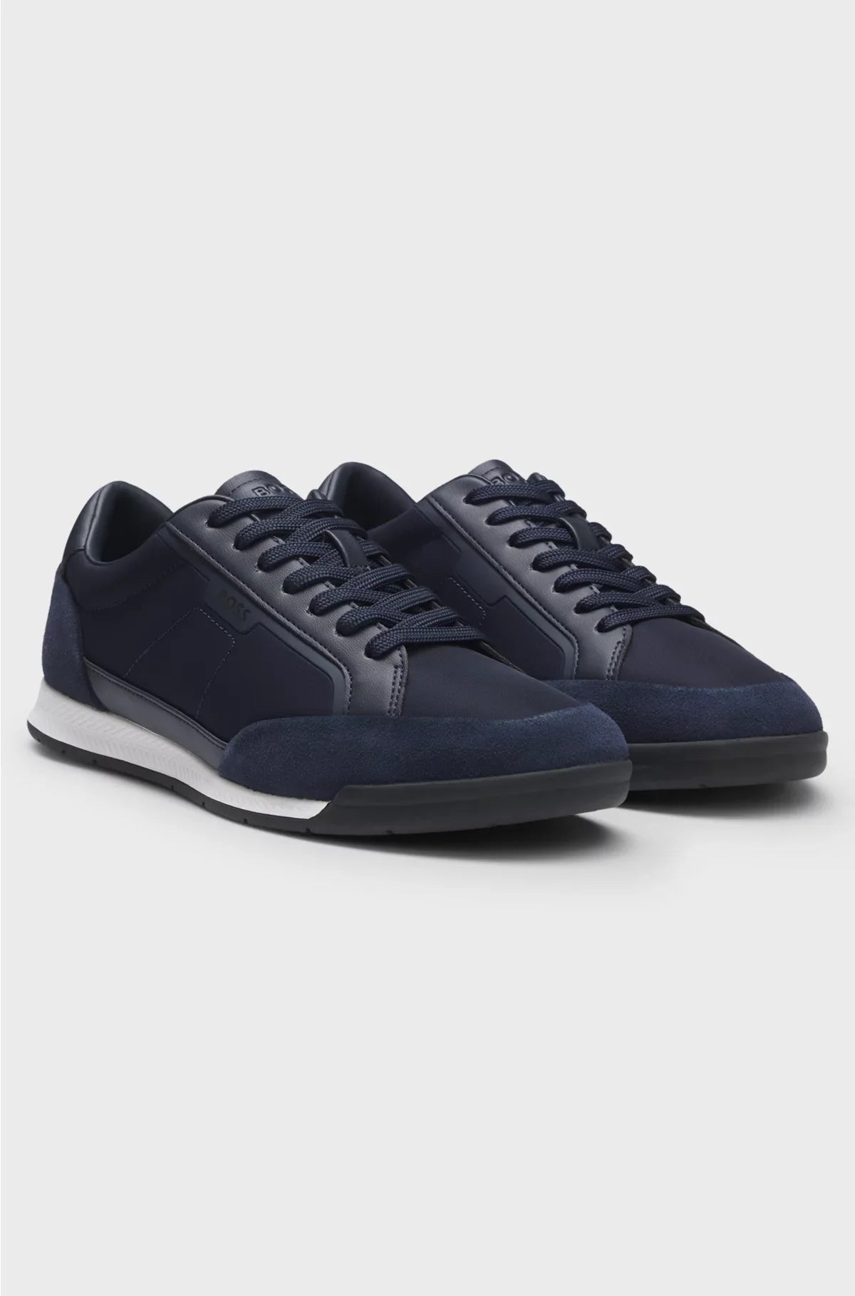 LOW-TOP TRAINERS WITH SUEDE AND FAUX LEATHER