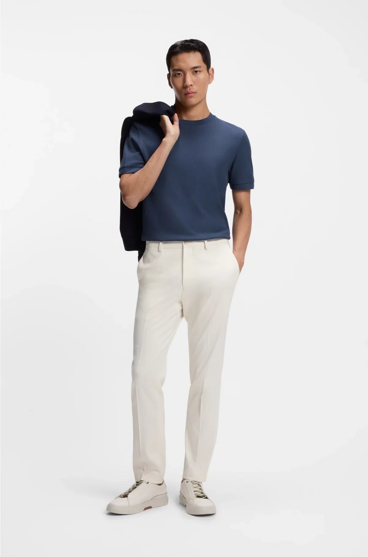 T-SHIRT REGULAR FIT IN COTONE STRUTTURATO