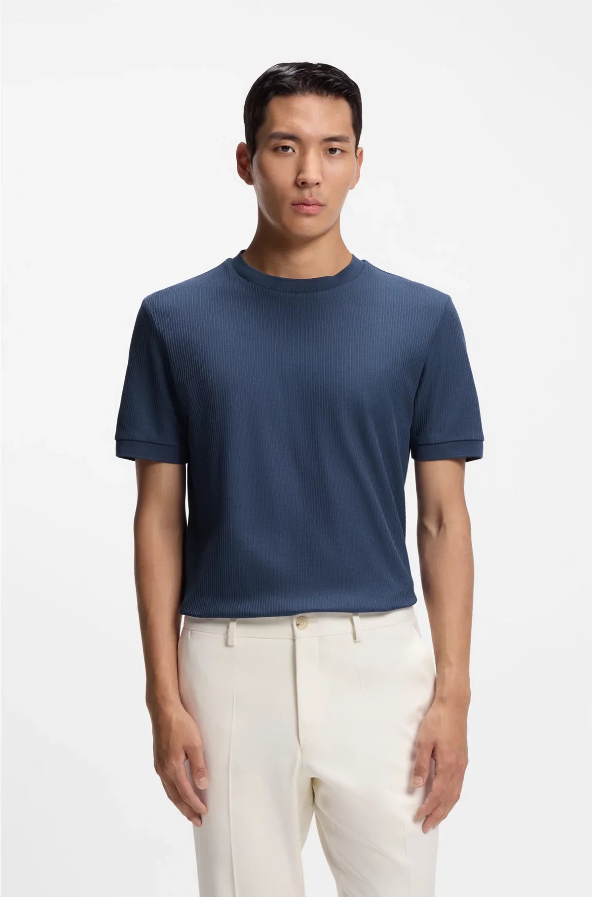 T-SHIRT REGULAR FIT IN COTONE STRUTTURATO