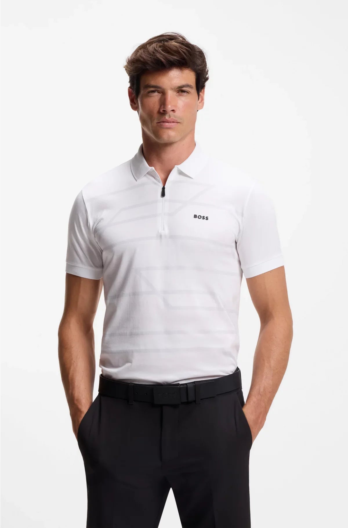 SLIM-FIT POLO SHIRT IN COTTON WITH PRINTED PATTERN