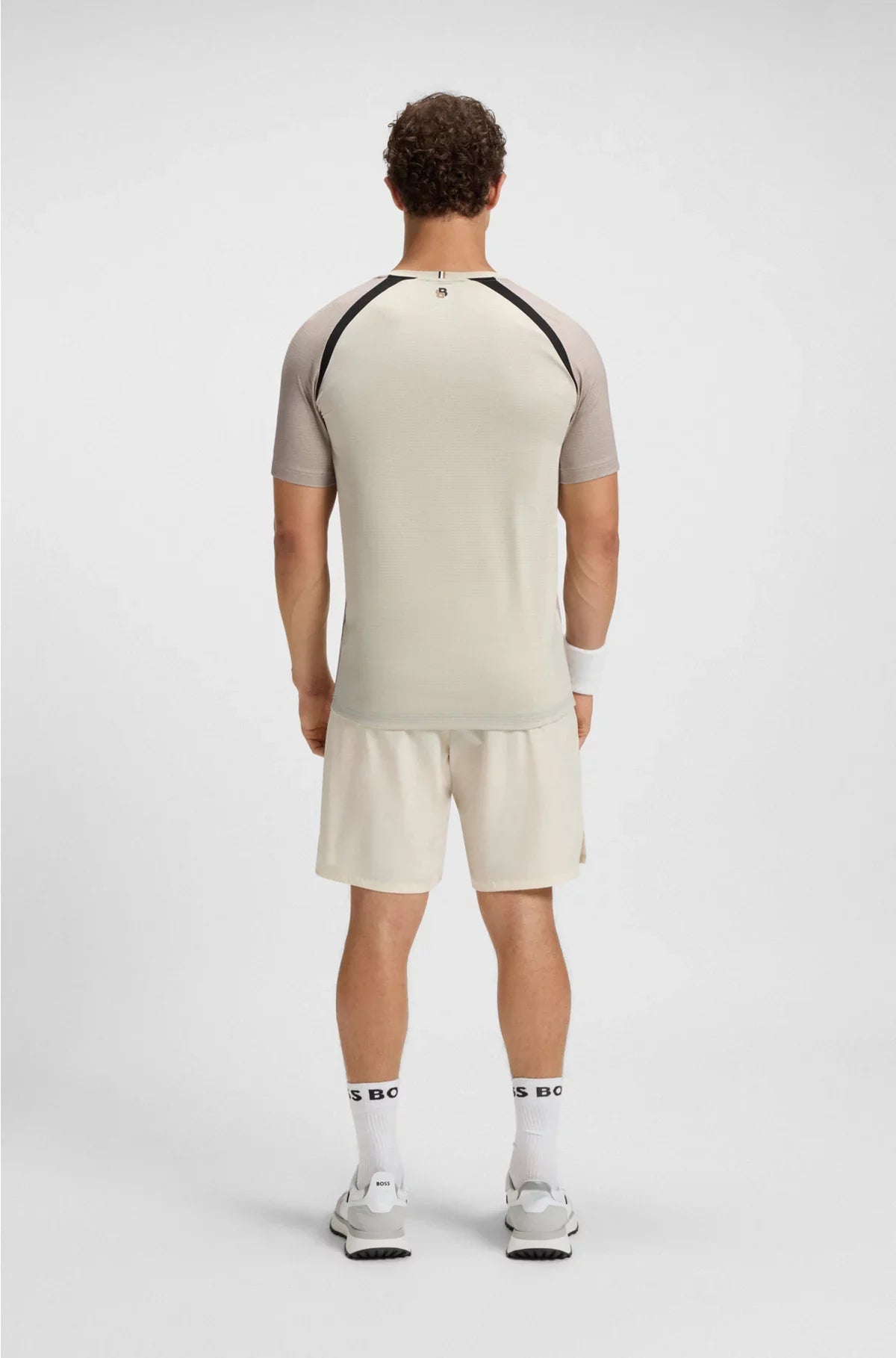 SLIM-FIT T-SHIRT IN MESH JERSEY WITH CONTRAST INSERTS