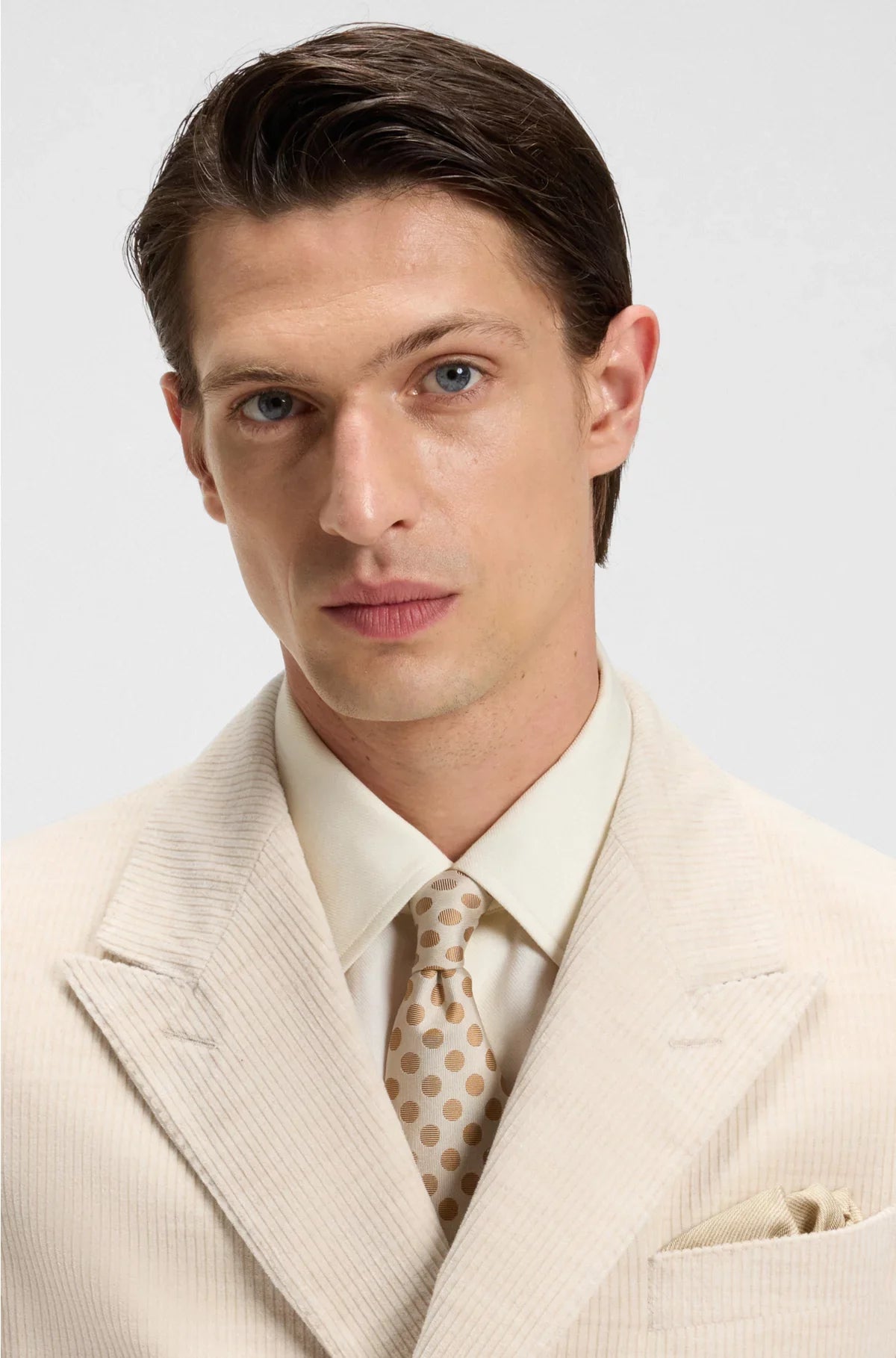 BLAZER SLIM-FIT IN VELLUTO A COSTINE DI COTONE E ALPACA