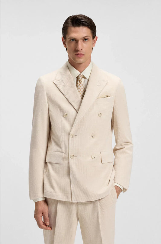 BLAZER SLIM-FIT IN VELLUTO A COSTINE DI COTONE E ALPACA