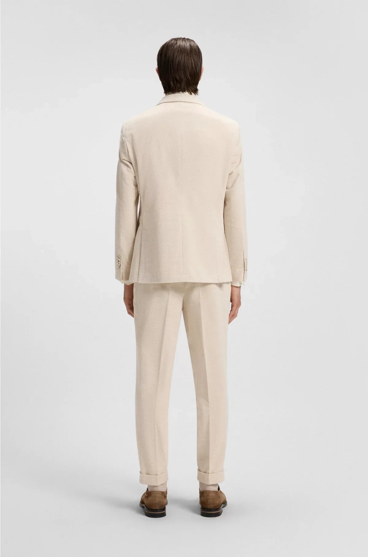 BLAZER SLIM-FIT IN VELLUTO A COSTINE DI COTONE E ALPACA