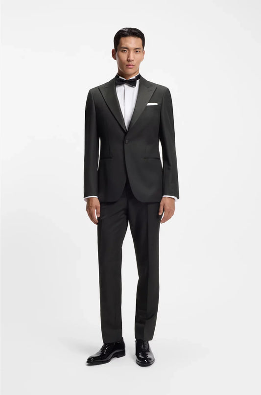 TWO-PIECE SLIM-FIT TUXEDO SUIT BLENDED WITH SILK