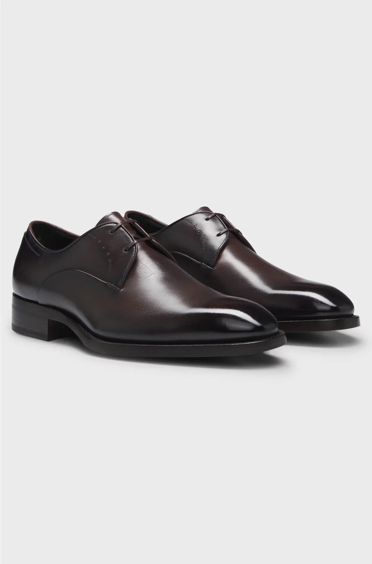 DERBY SHOES IN BURNISHED LEATHER