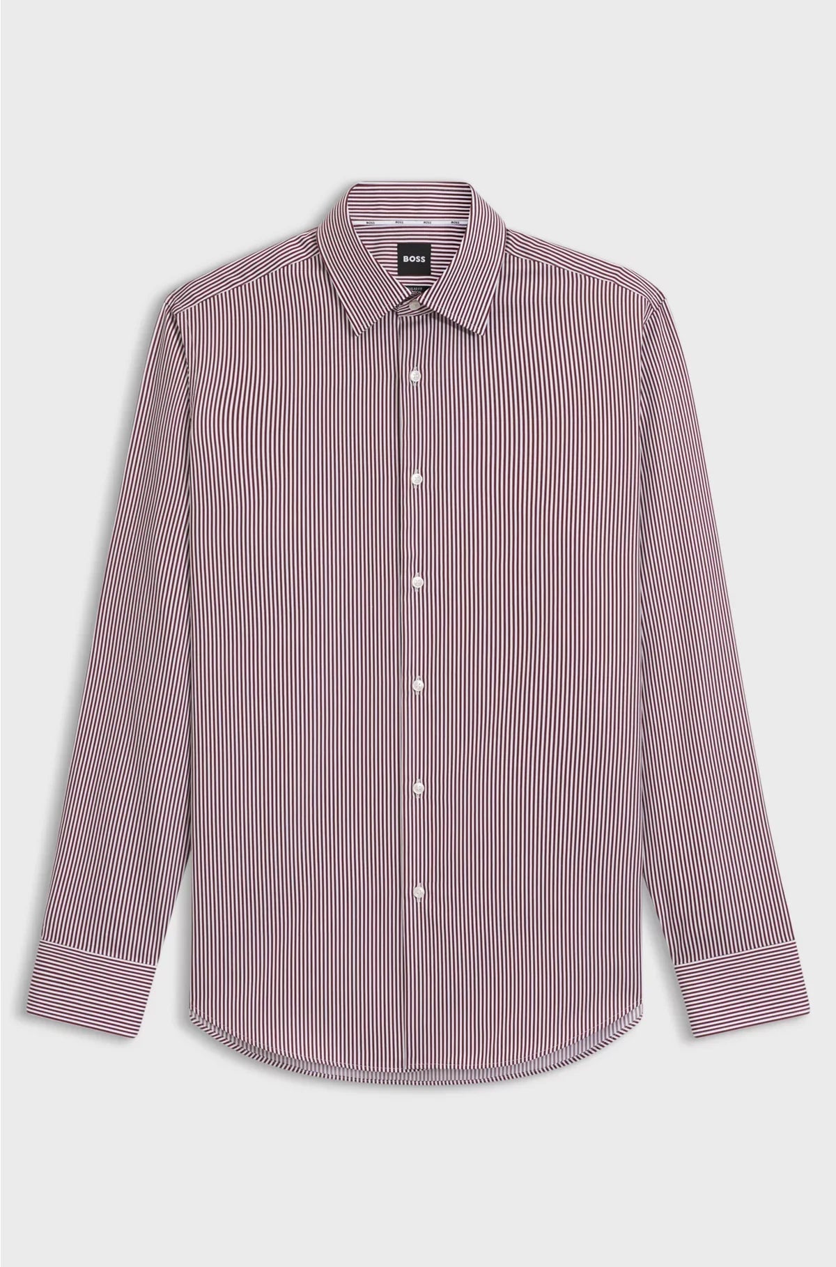 CAMICIA REGULAR-FIT IN RASO DI COTONE A RIGHE FACILE DA STIRARE