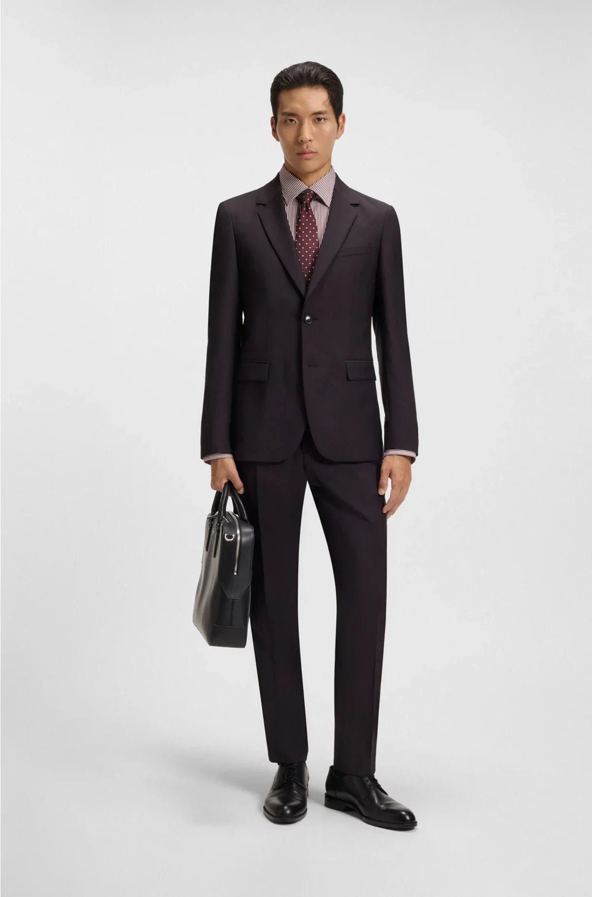 CAMICIA REGULAR-FIT IN RASO DI COTONE A RIGHE FACILE DA STIRARE