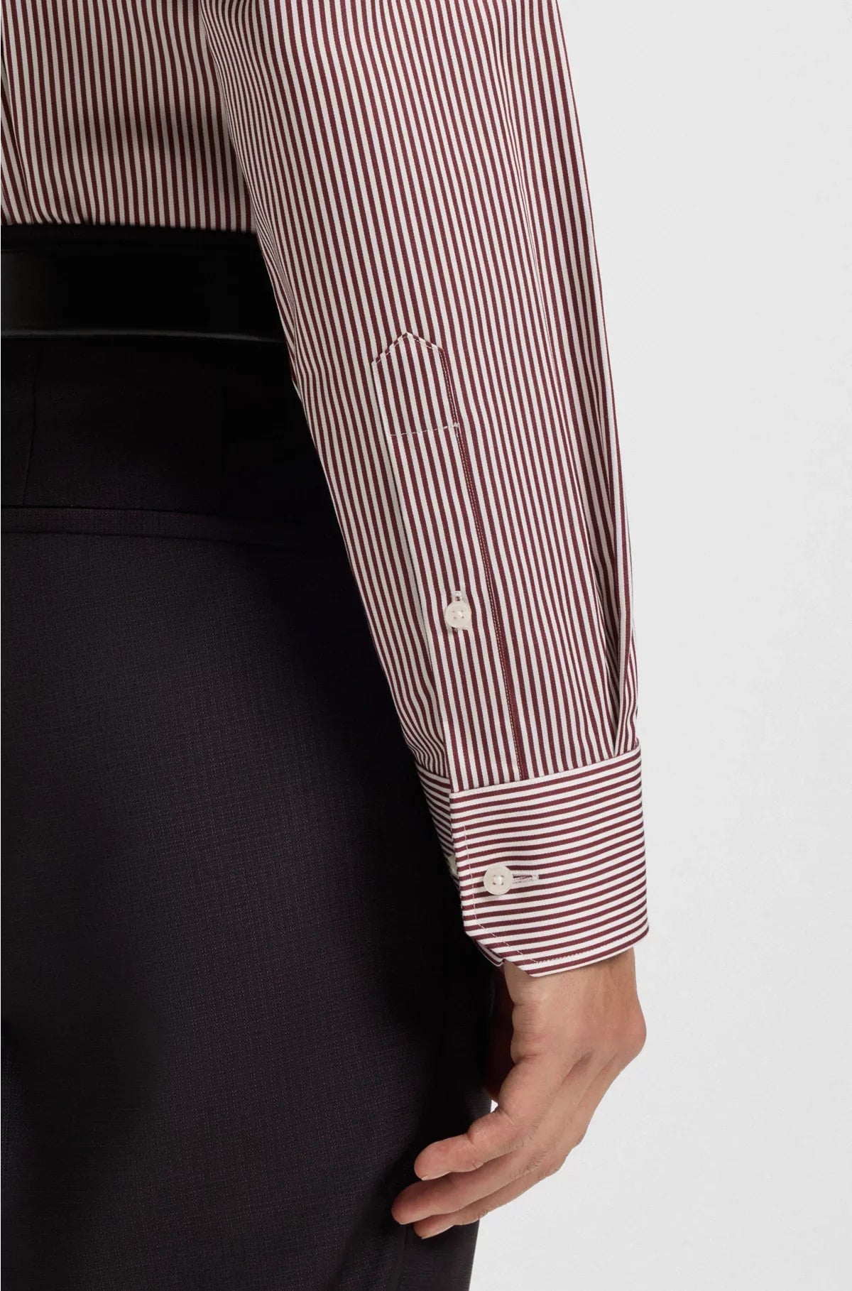 CAMICIA REGULAR-FIT IN RASO DI COTONE A RIGHE FACILE DA STIRARE