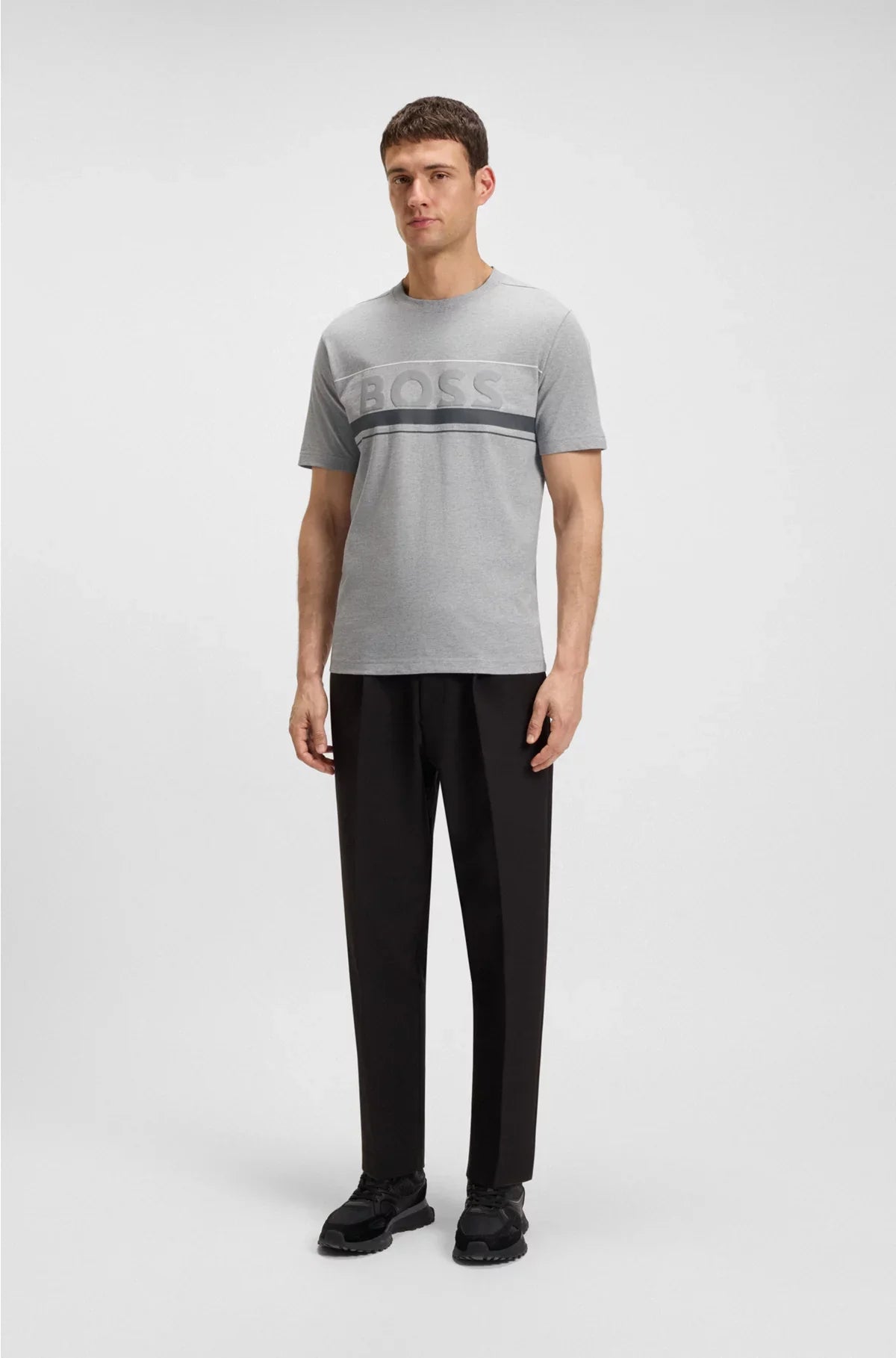 T-SHIRT IN COTONE-JERSEY A RIGHE CON LOGO