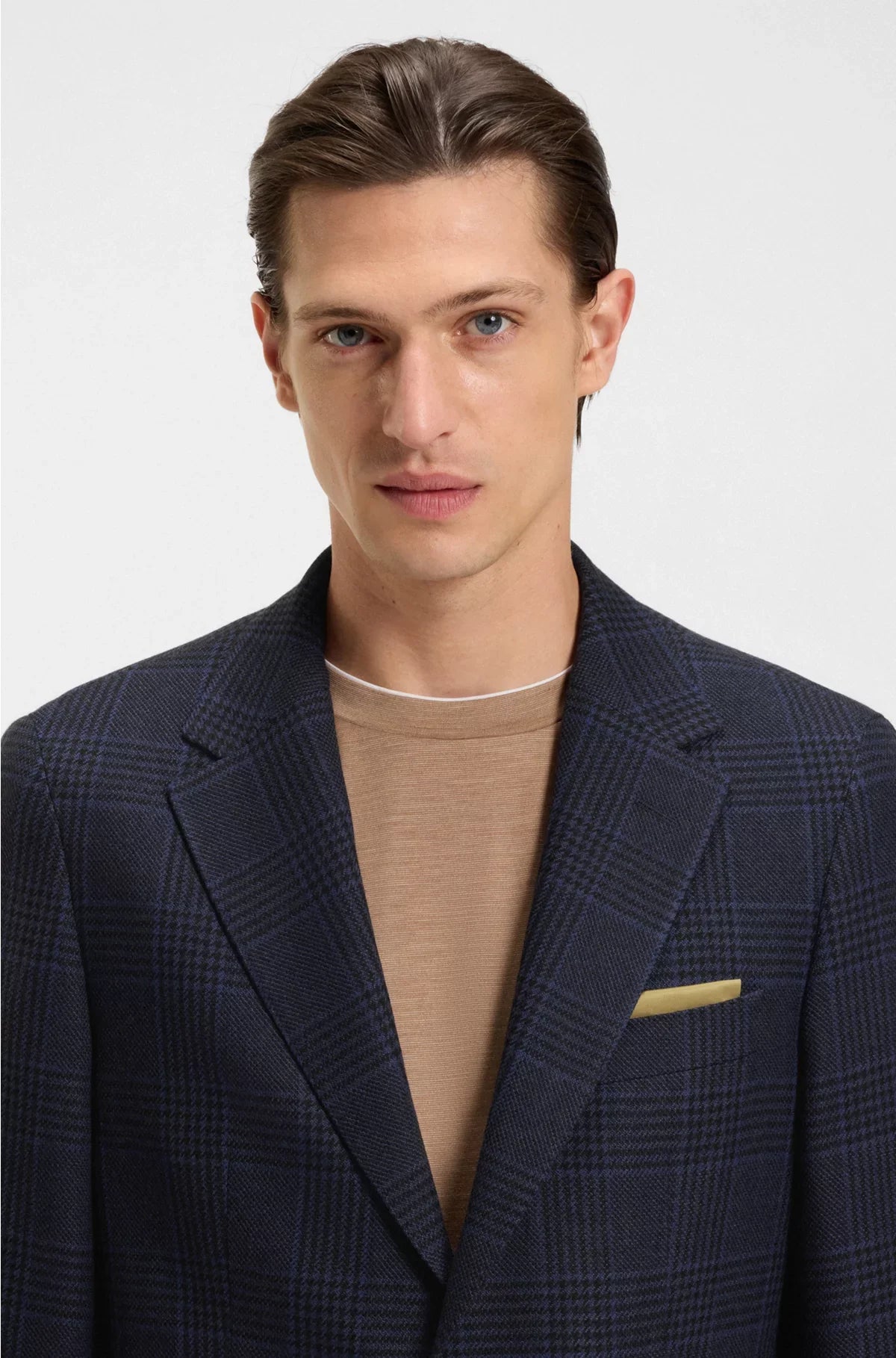 BLAZER REGULAR FIT IN LANA E CASHMERE A QUADRI