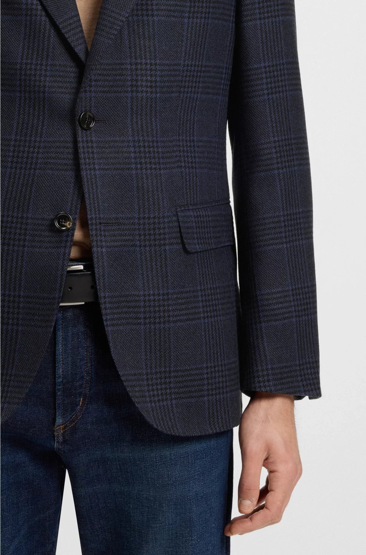 BLAZER REGULAR FIT IN LANA E CASHMERE A QUADRI
