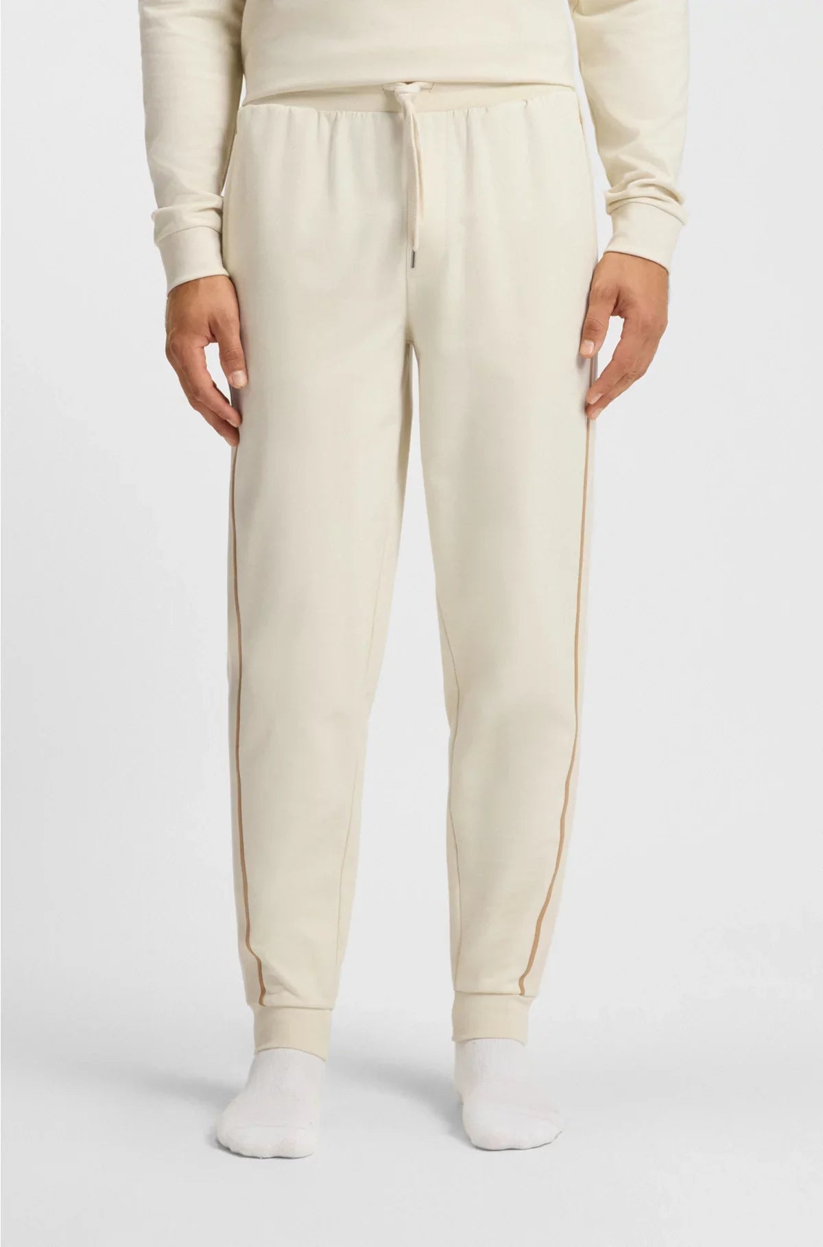 PANTALONI DELLA TUTA IN SPUGNA DI COTONE CON NASTRO E LOGO