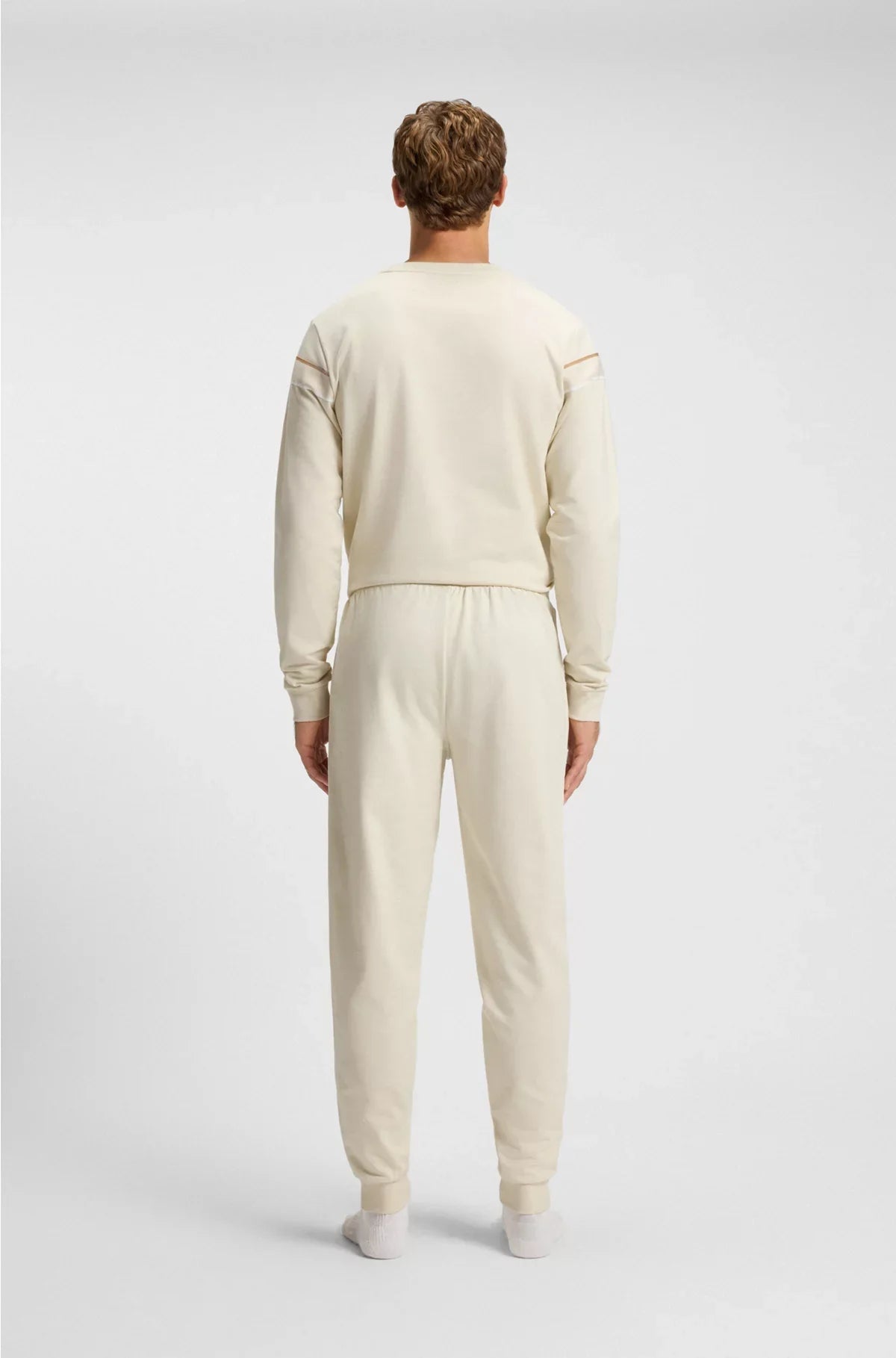 PANTALONI DELLA TUTA IN SPUGNA DI COTONE CON NASTRO E LOGO
