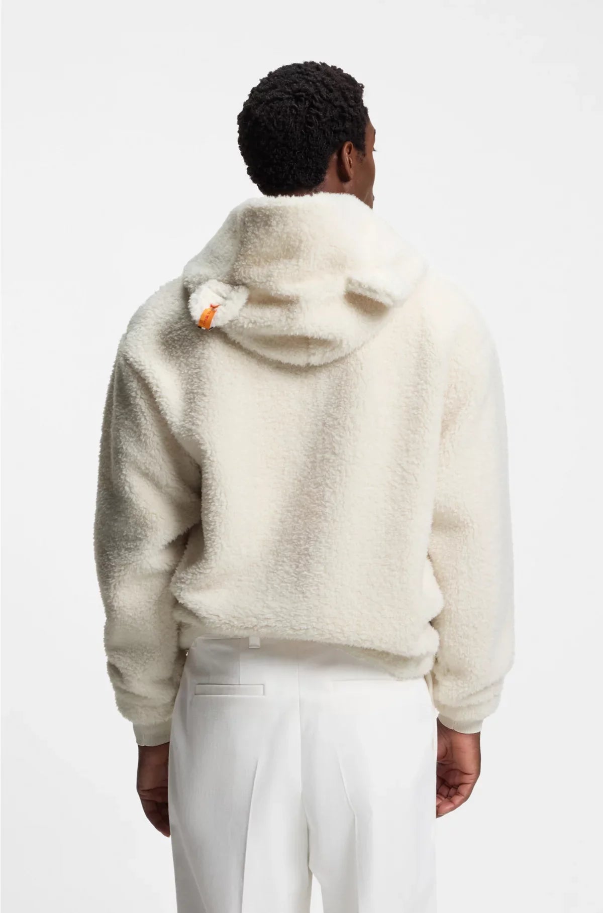 FELPA CON CAPPUCCIO UNISEX IN TESSUTO EFFETTO ORSETTO