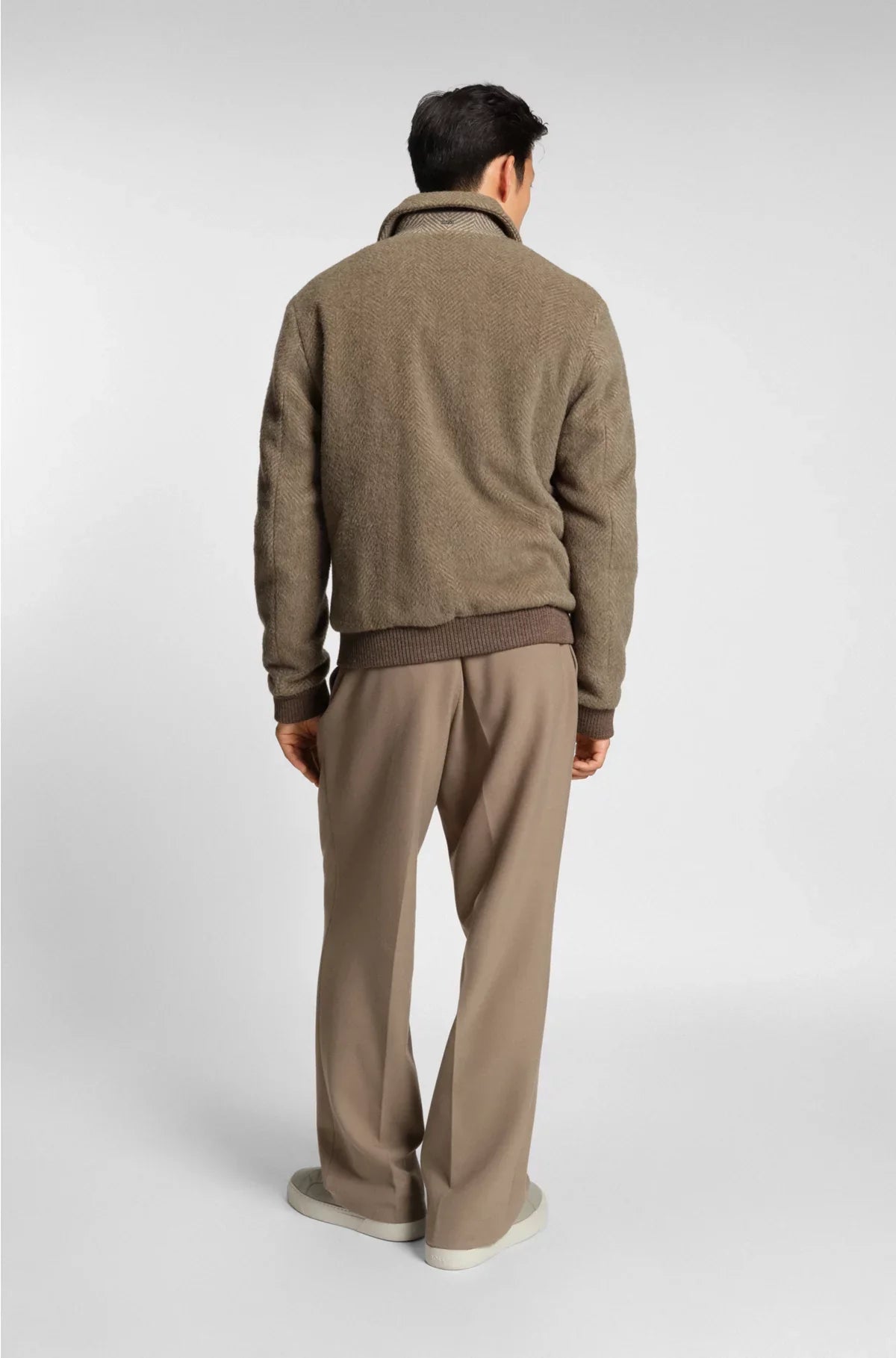 RELAXED-FIT JACKET IN A HERRINGBONE-PATTERNED ALPACA BLEND