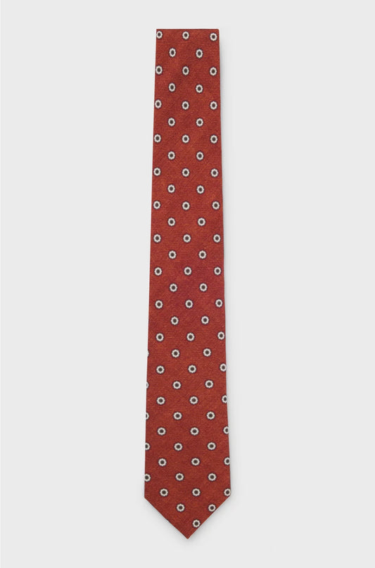 PRINTED TIE IN COTTON AND WOOL