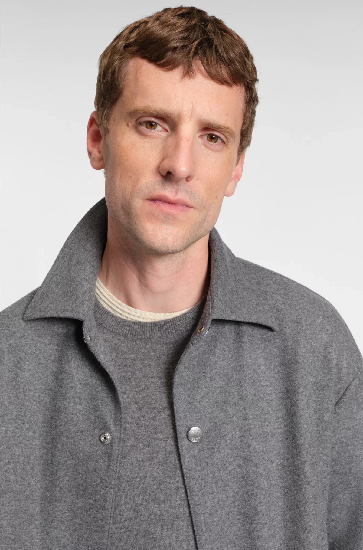 RELAXED-FIT OVERSHIRT IN BRUSHED STRETCH FLANNEL