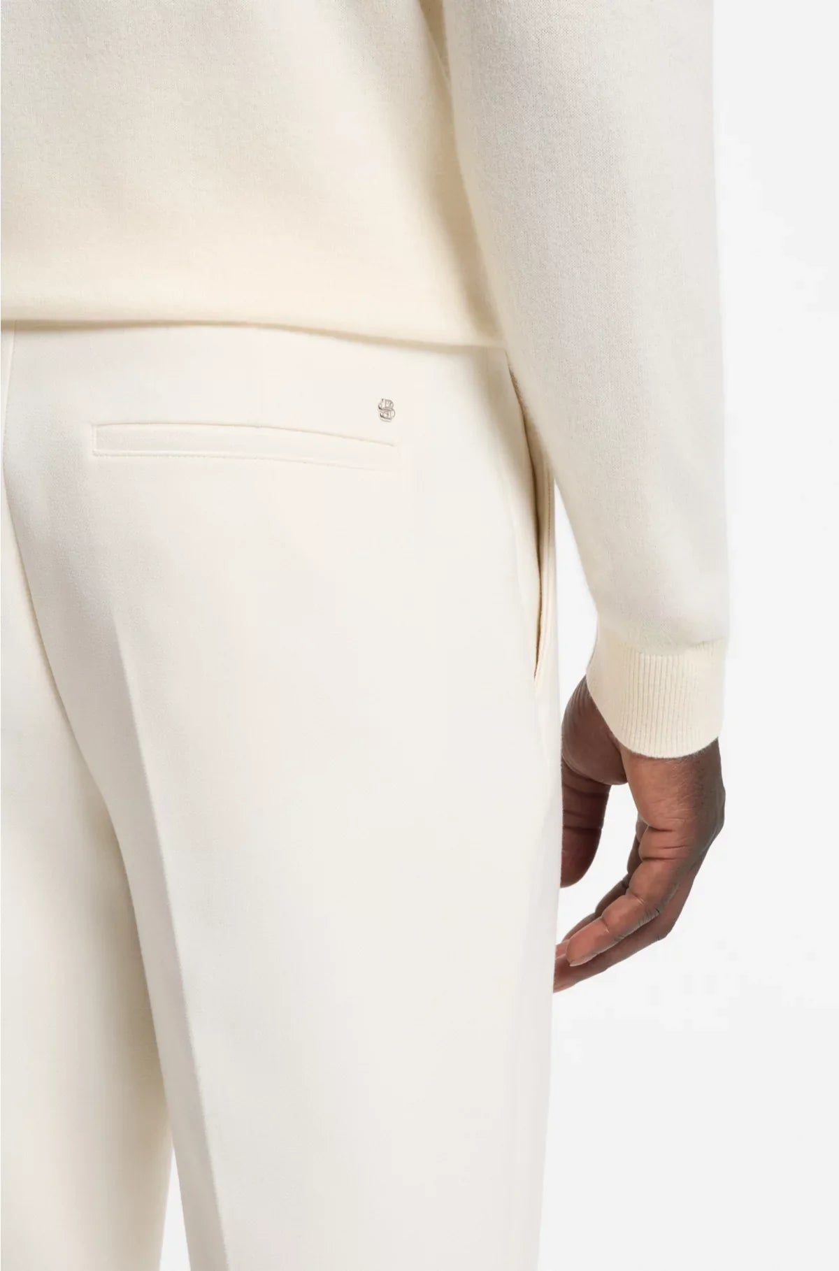 TAPERED-FIT TROUSERS IN STRETCH FABRIC