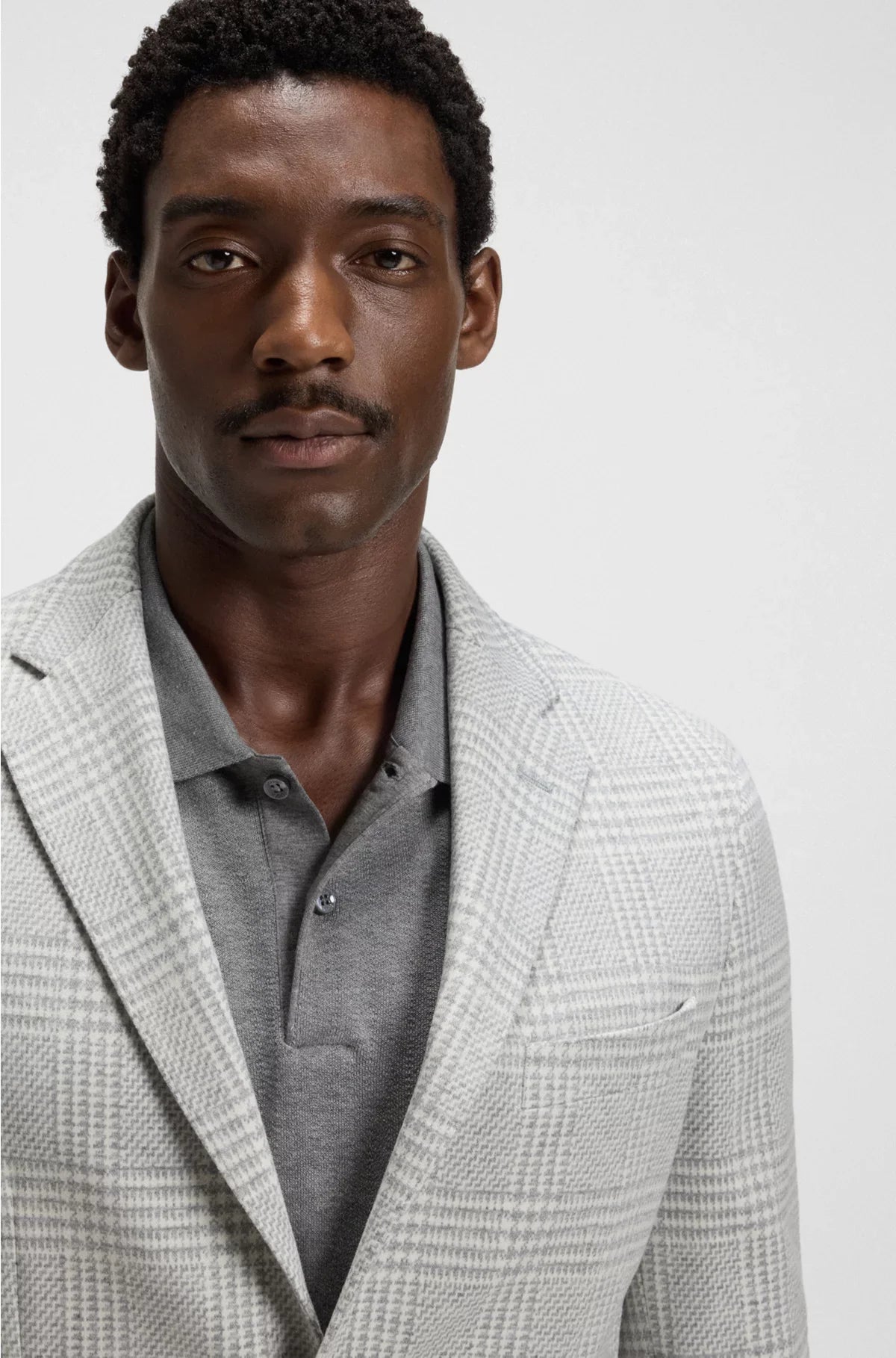 SLIM-FIT BLAZER IN CHECKED STRETCH FABRIC