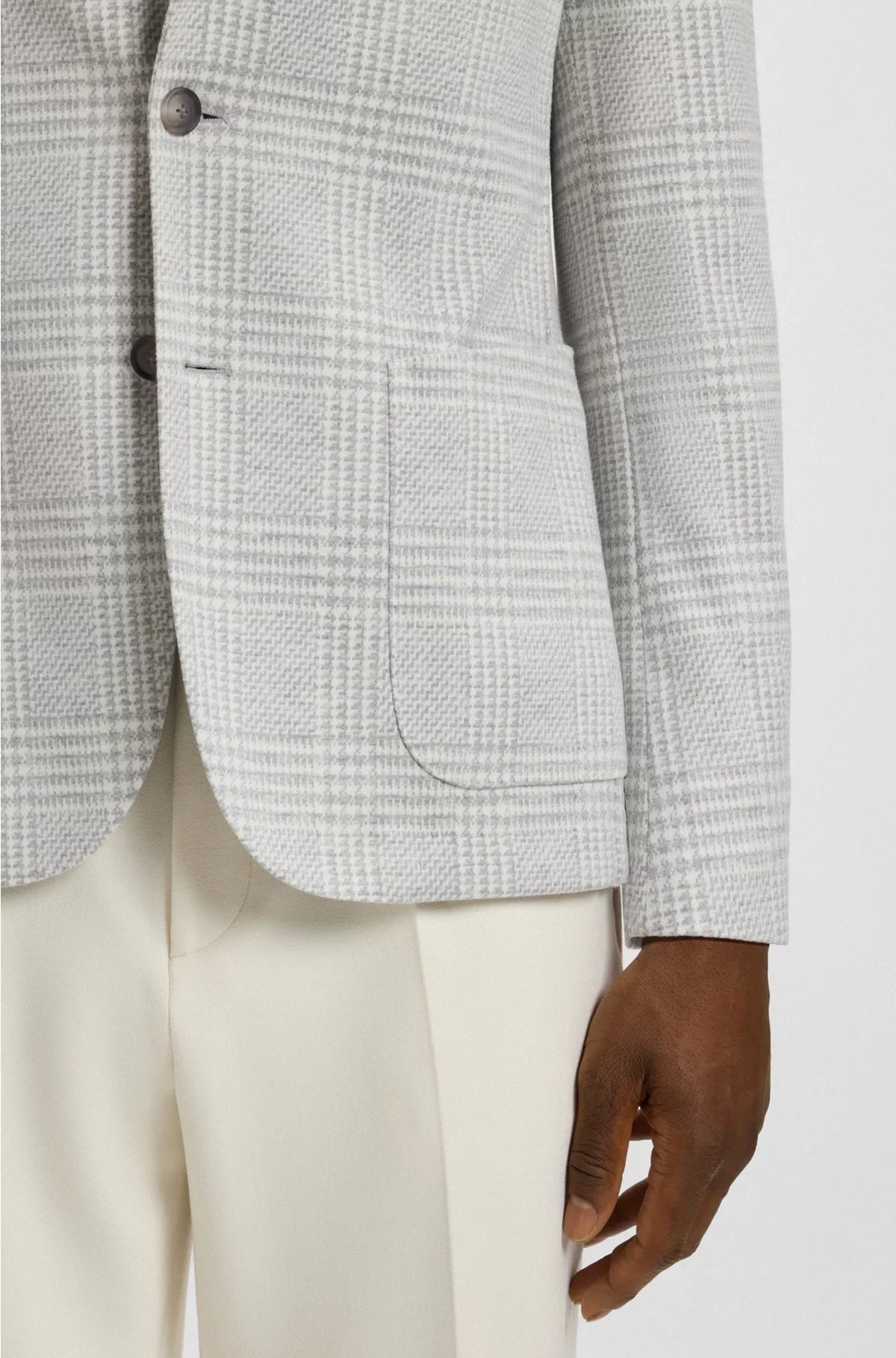 SLIM-FIT BLAZER IN CHECKED STRETCH FABRIC