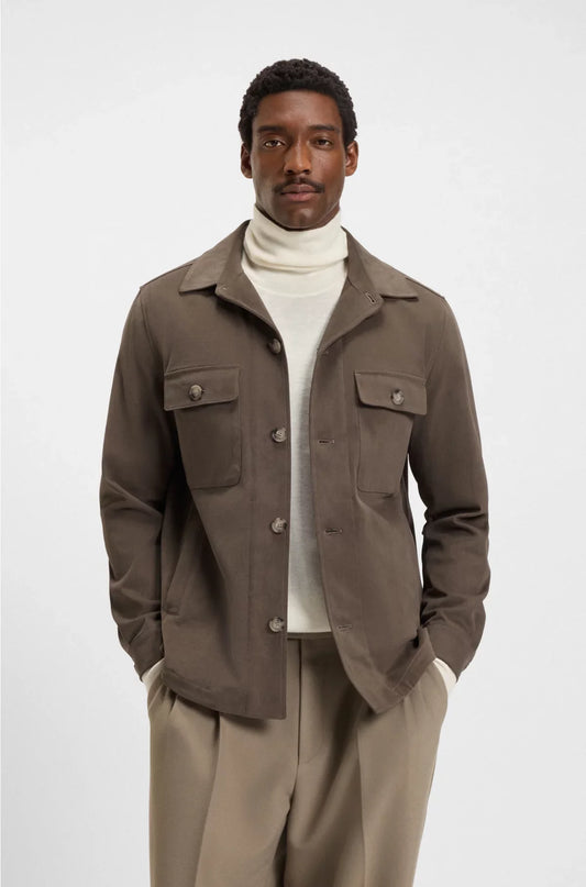 OVERSHIRT DALLA VESTIBILITÀ RILASSATA IN COTONE ELASTICIZZATO MERCERIZZATO