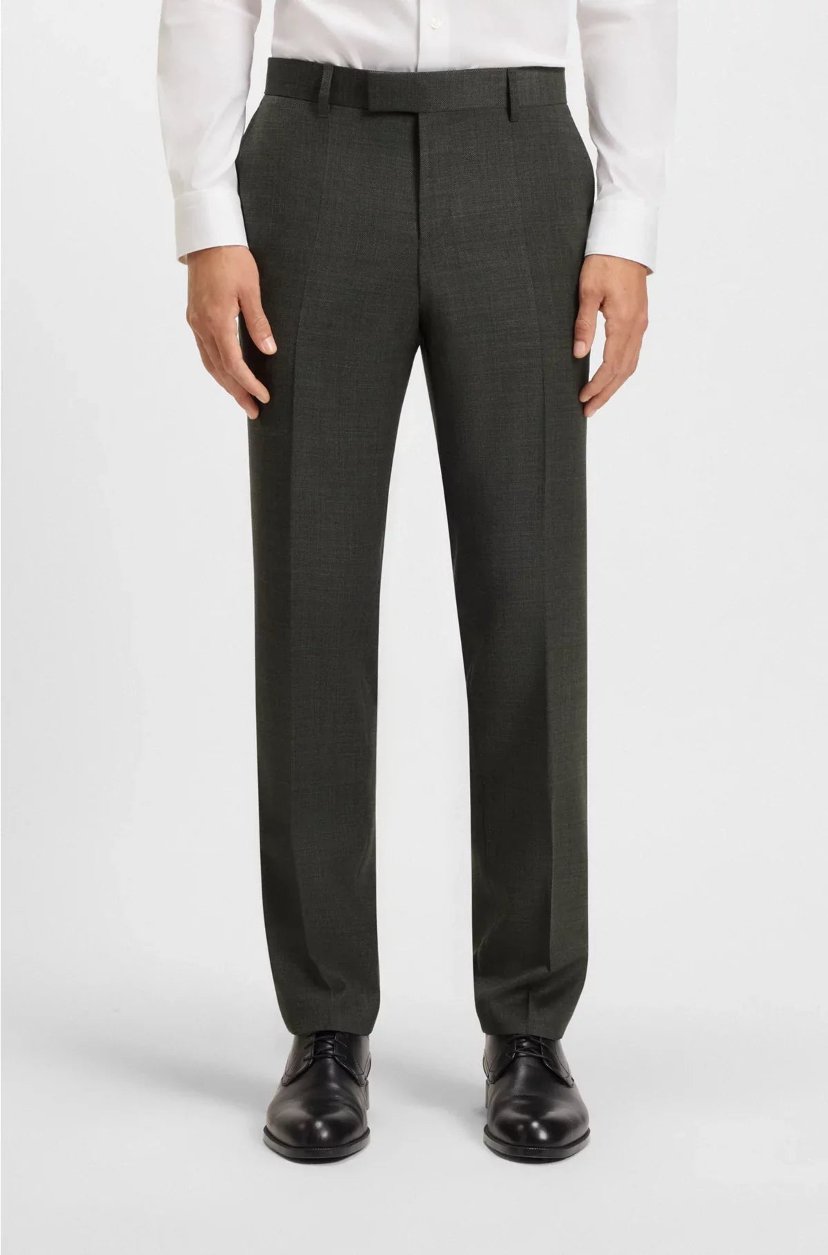 THREE-PIECE SLIM-FIT SUIT IN PATTERNED STRETCH WOOL