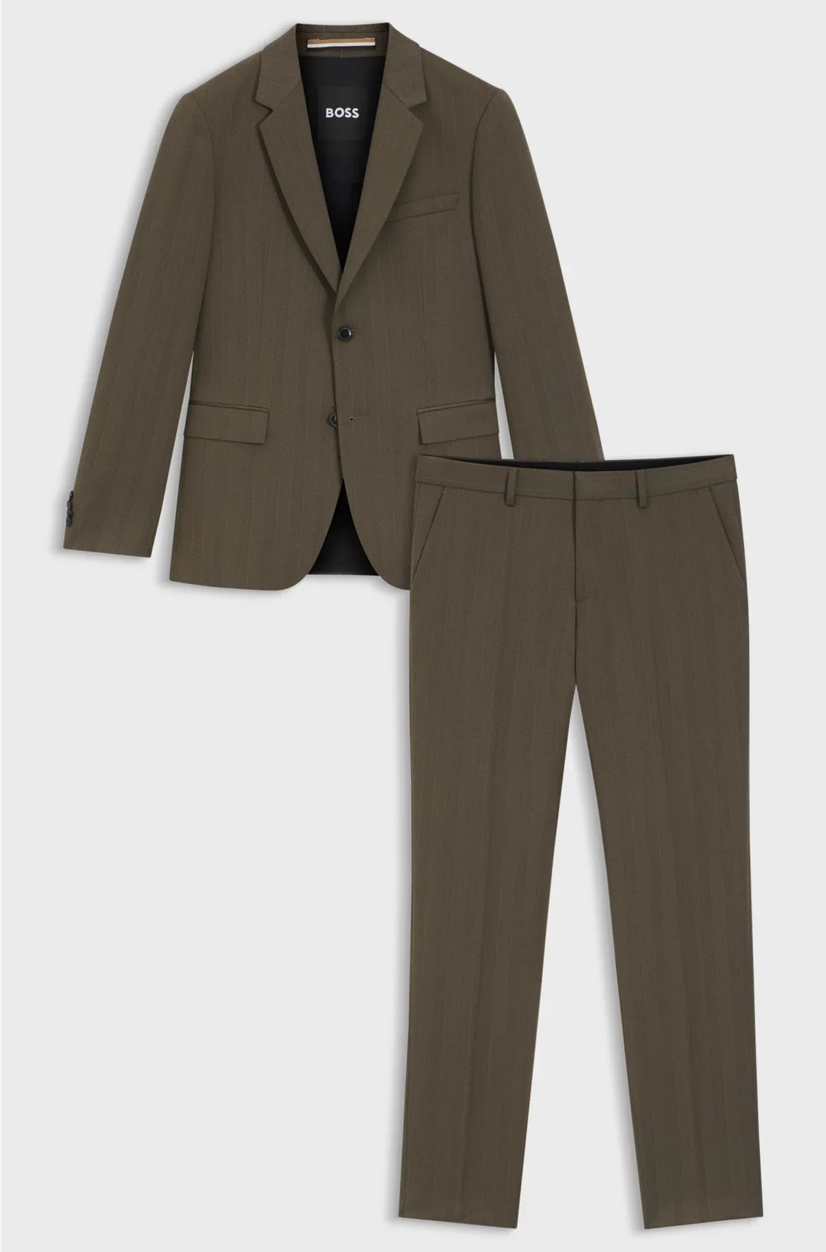 TWO-PIECE SLIM-FIT SUIT IN A HERRINGBONE WOOL BLEND