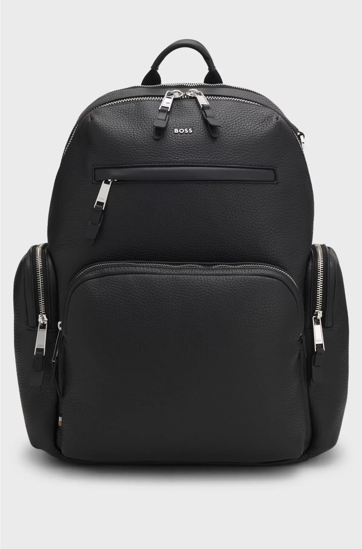 ITALIAN-LEATHER BACKPACK WITH ZIPPED SIDE POCKETS