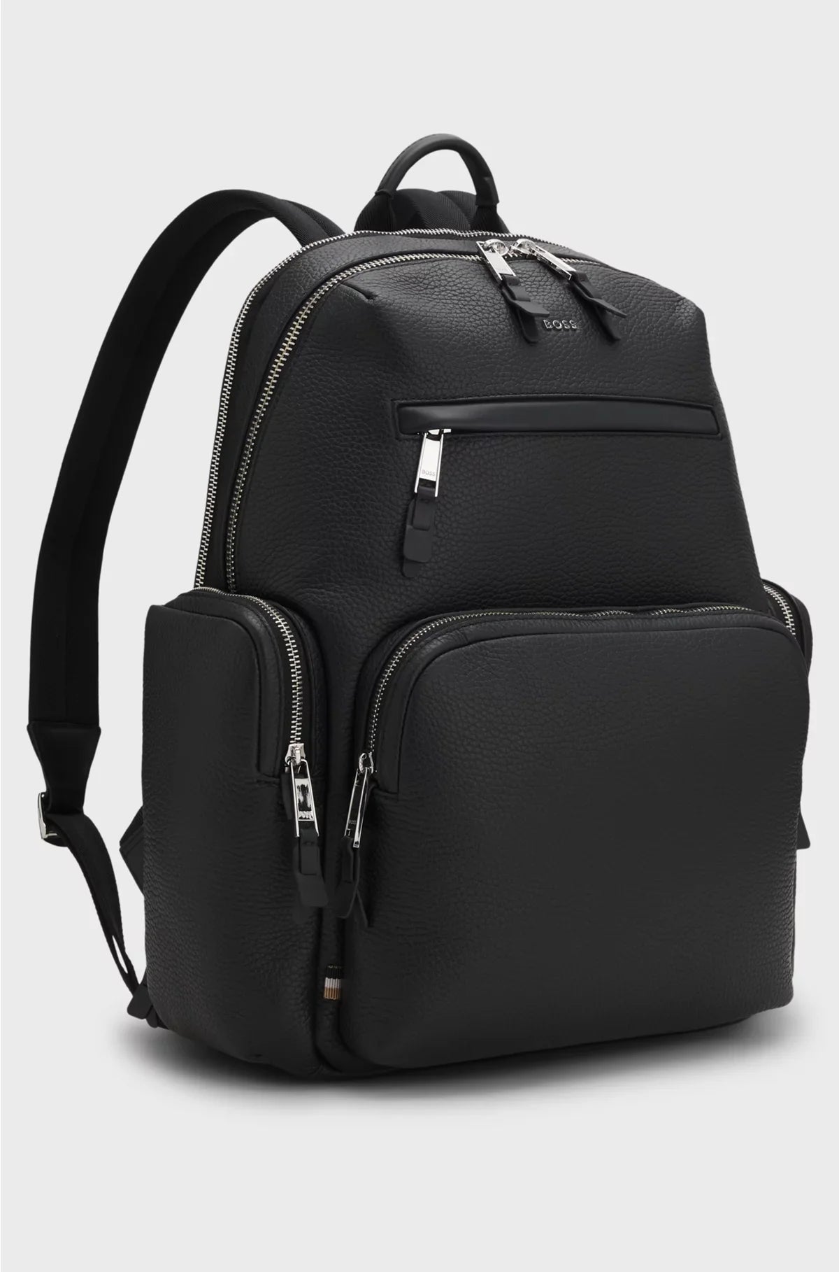 ITALIAN-LEATHER BACKPACK WITH ZIPPED SIDE POCKETS