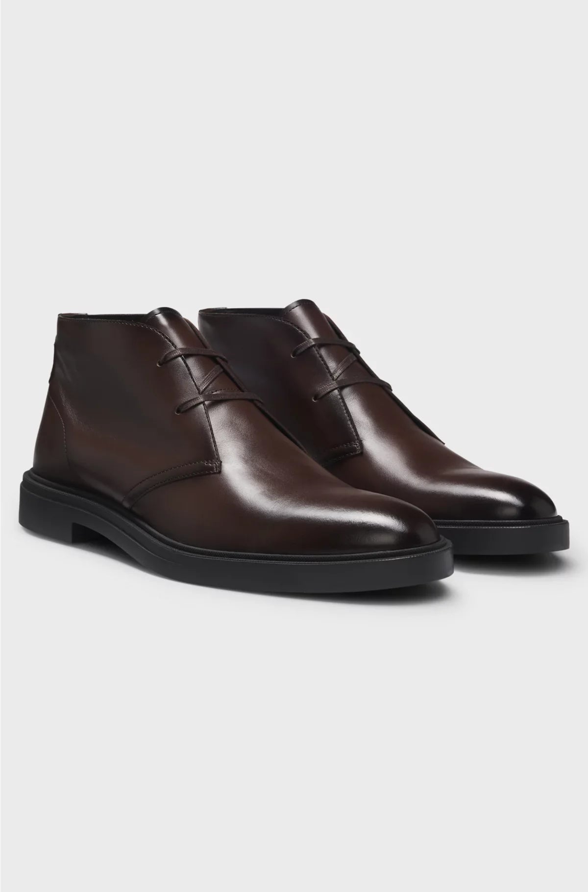 LEATHER DESERT BOOTS WITH SIGNATURE STRIPE