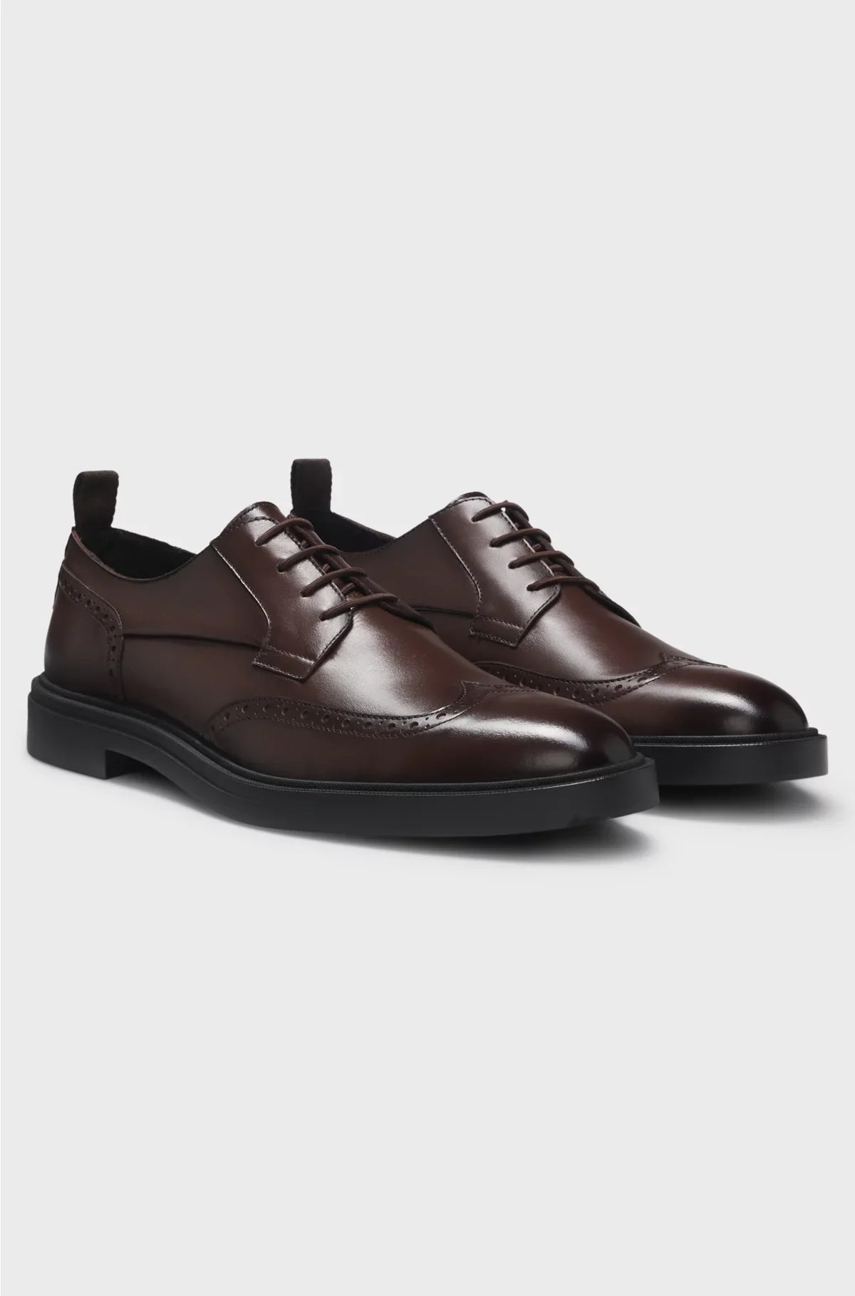 NAPPA-LEATHER DERBY SHOES WITH BROGUE DETAILS