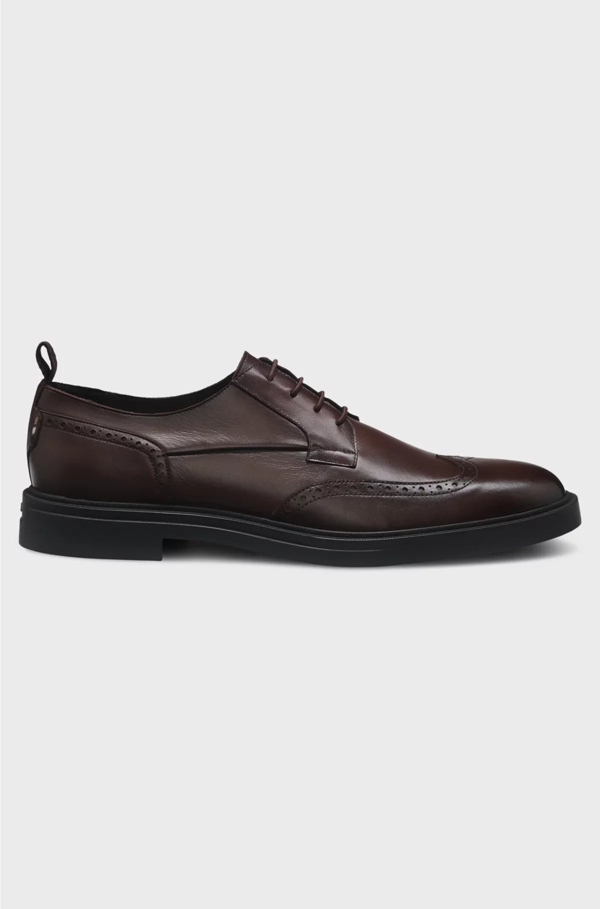 NAPPA-LEATHER DERBY SHOES WITH BROGUE DETAILS