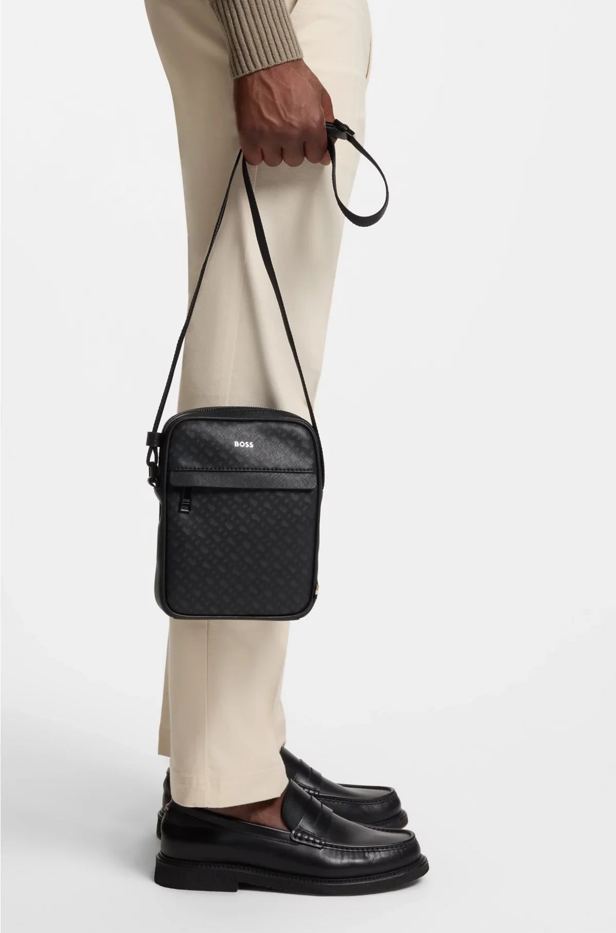 MONOGRAM REPORTER BAG WITH FOIL-EMBOSSED LOGO