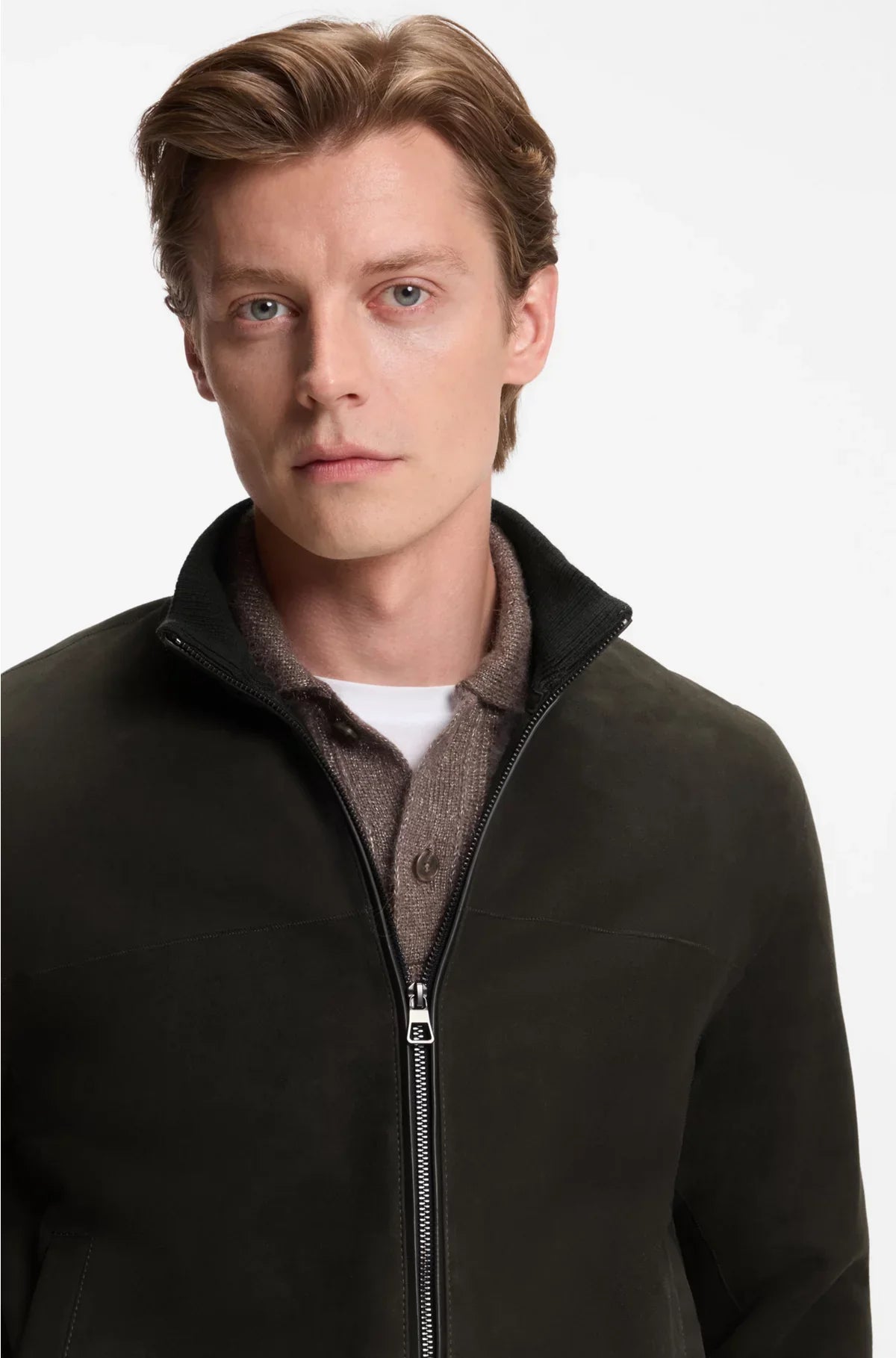 SHEARLING JACKET WITH TWO-WAY ZIP