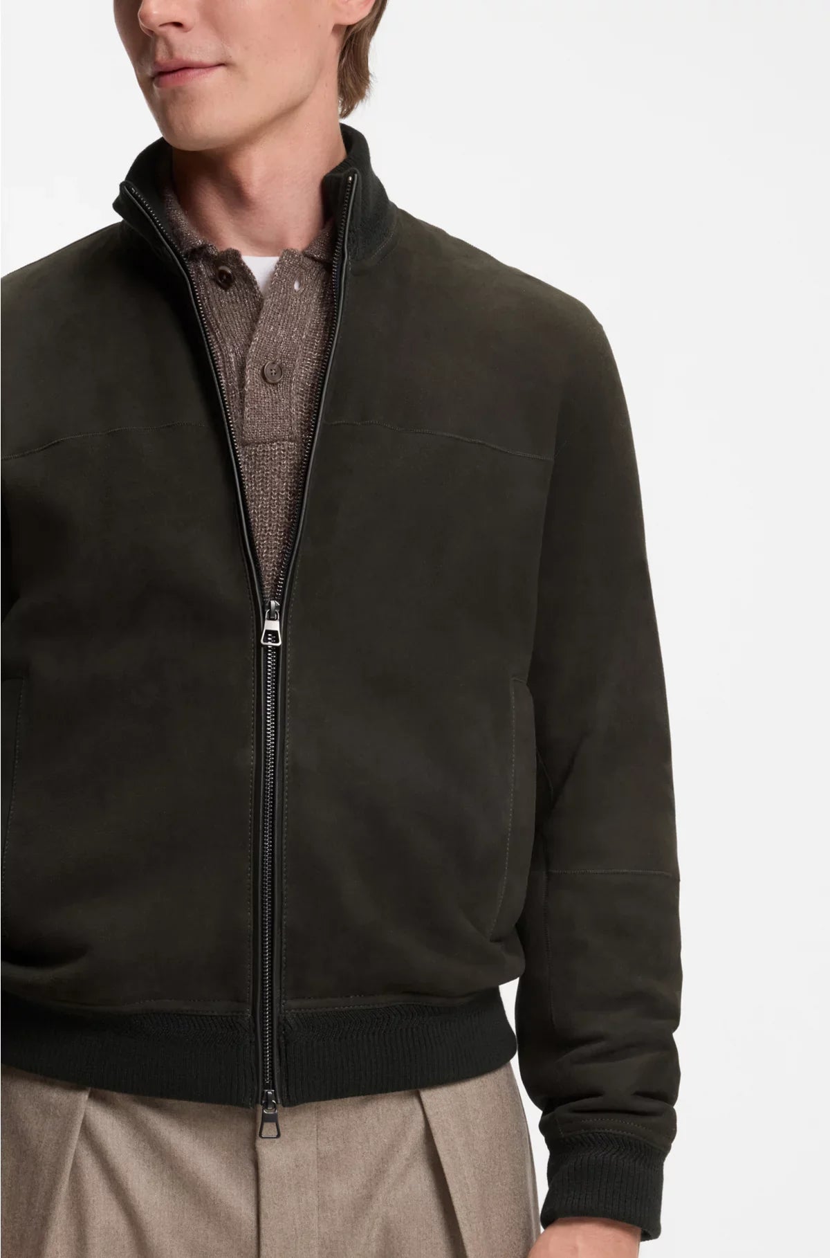 SHEARLING JACKET WITH TWO-WAY ZIP