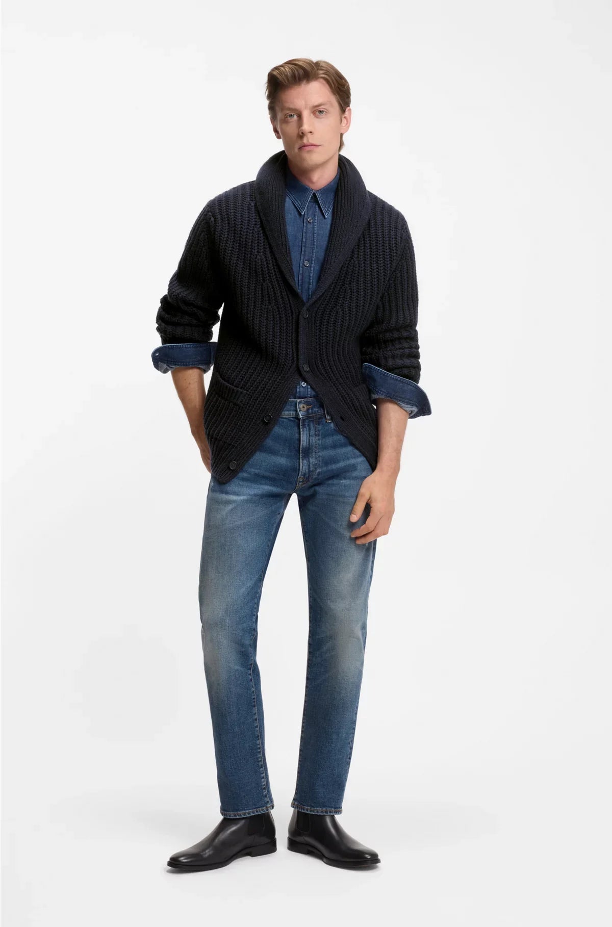 CARDIGAN DALLA VESTIBILITÀ MORBIDA IN LANA E CASHMERE