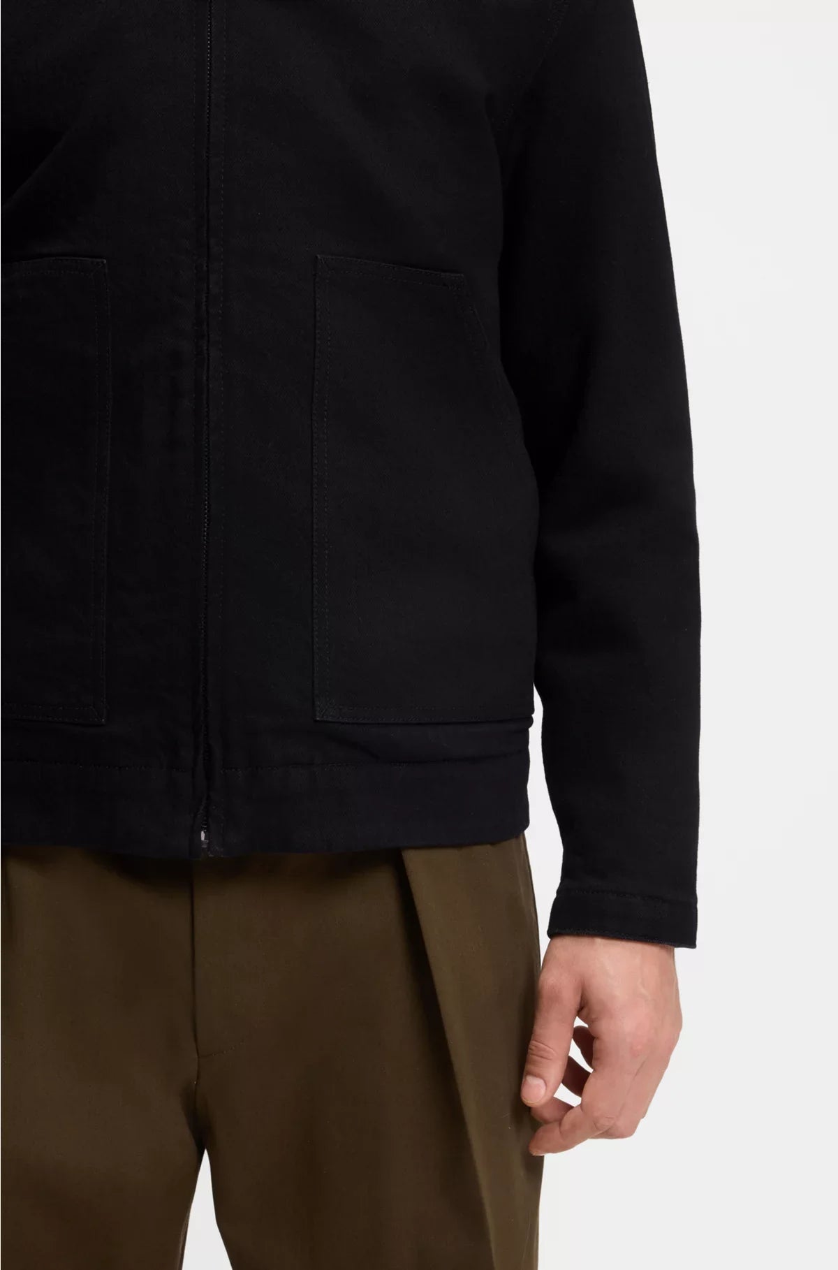 JACKET IN BLACK RIGID DENIM