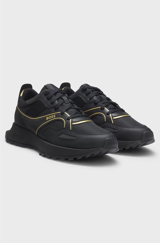 TRAINERS WITH LOGO AND PIPING DETAIL