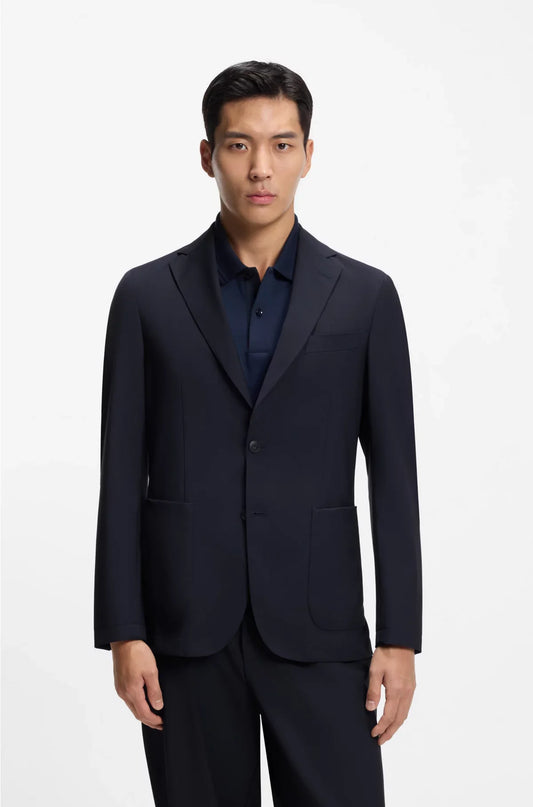 BLAZER SLIM-FIT IN MISTO LANA LAVABILE