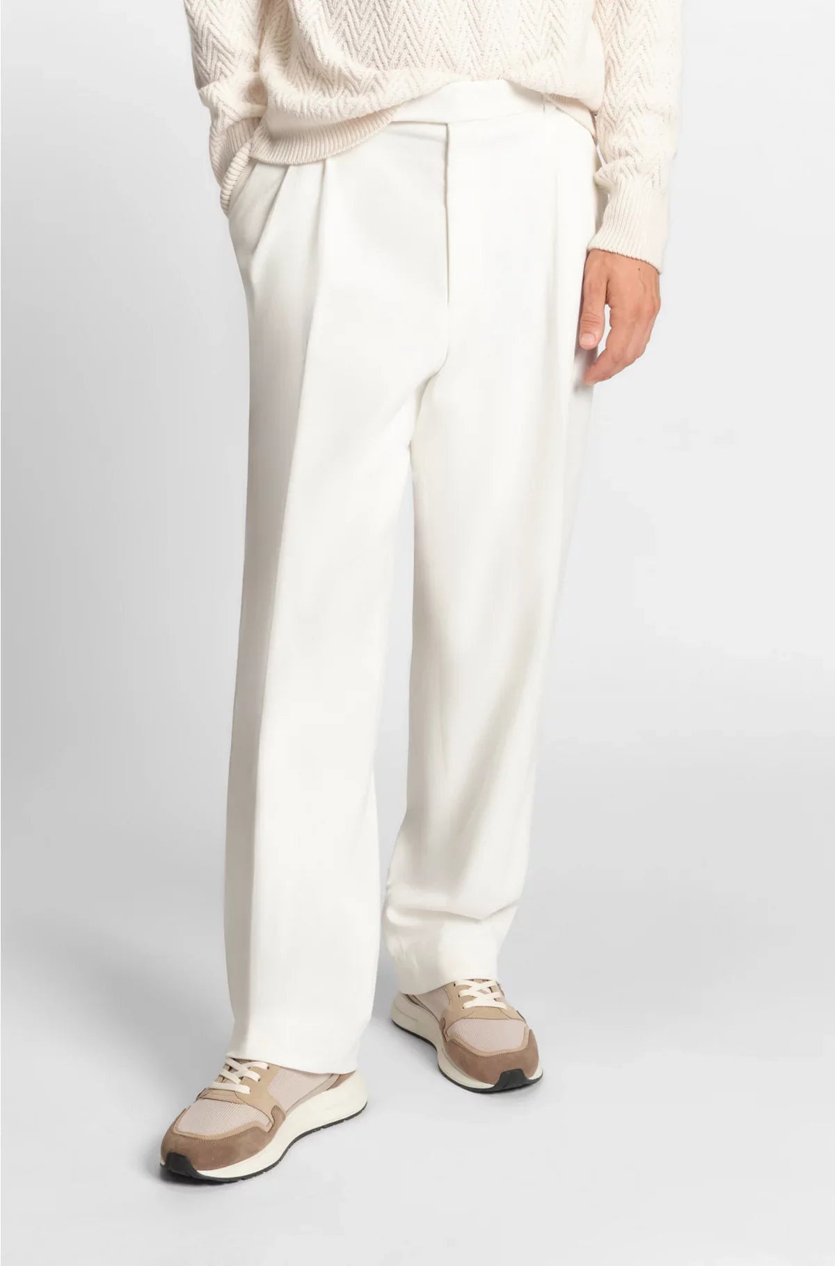 PANTALONI COMODI IN COTONE ELASTICIZZATO MERCERIZZATO