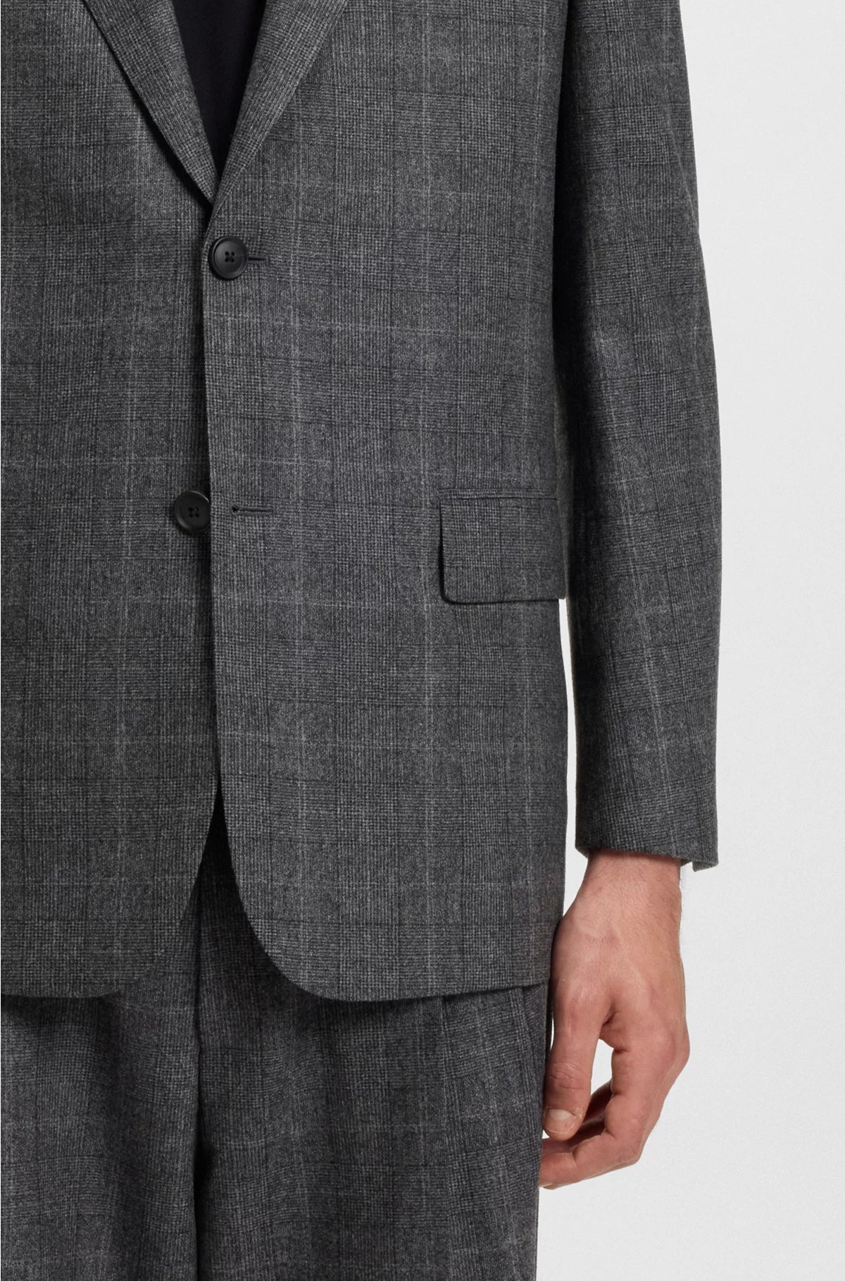 RELAXED-FIT SUIT JACKET IN CHECKED STRETCH WOOL