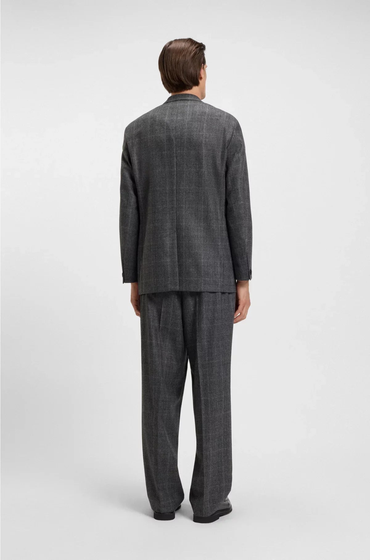 RELAXED-FIT SUIT JACKET IN CHECKED STRETCH WOOL