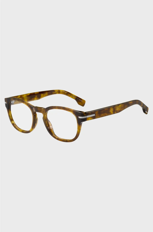 HAVANA-ACETATE OPTICAL FRAMES WITH SIGNATURE SILVER-TONE DETAIL