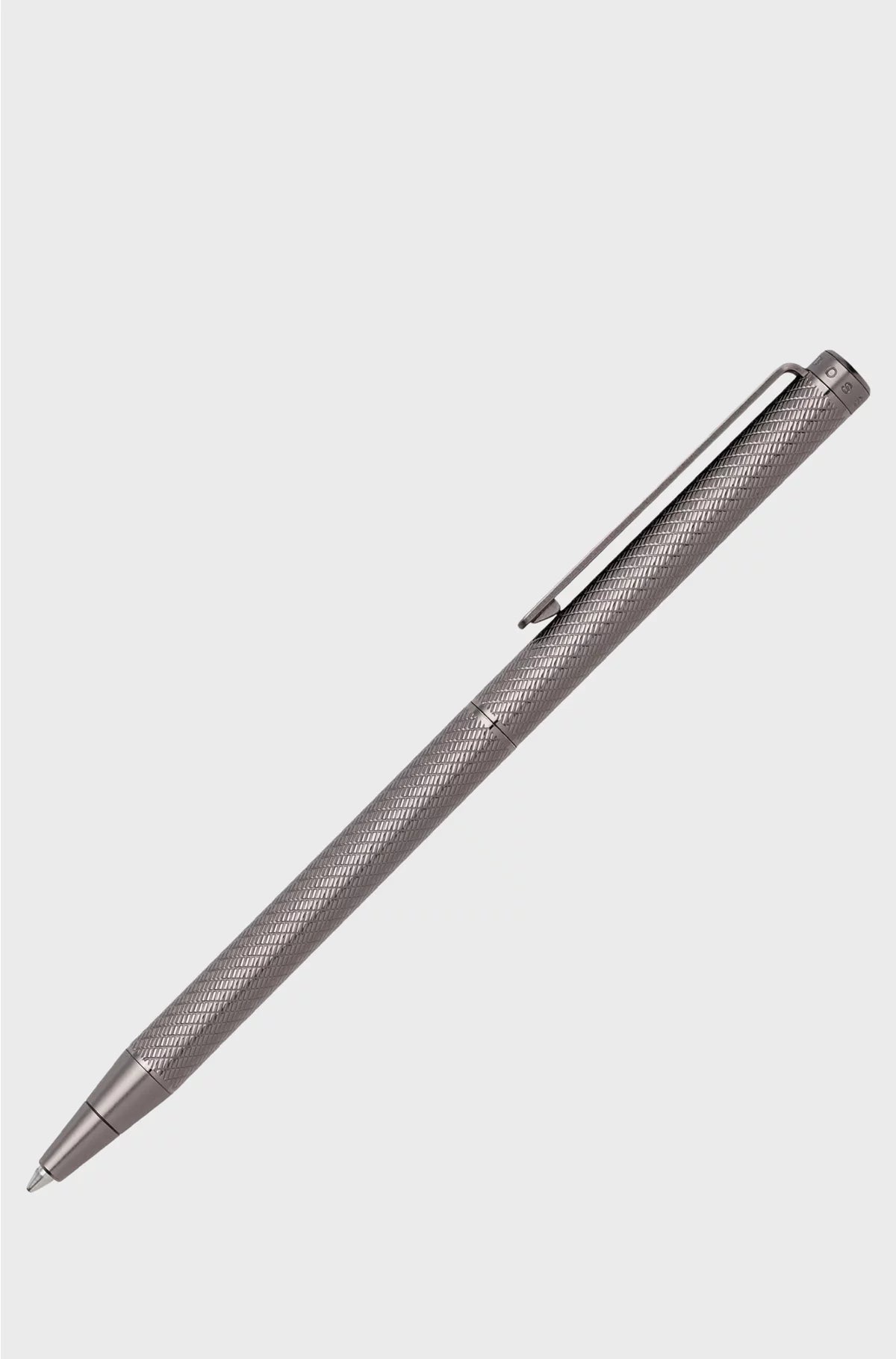 GUNMETAL BALLPOINT PEN WITH ENGRAVED PATTERN