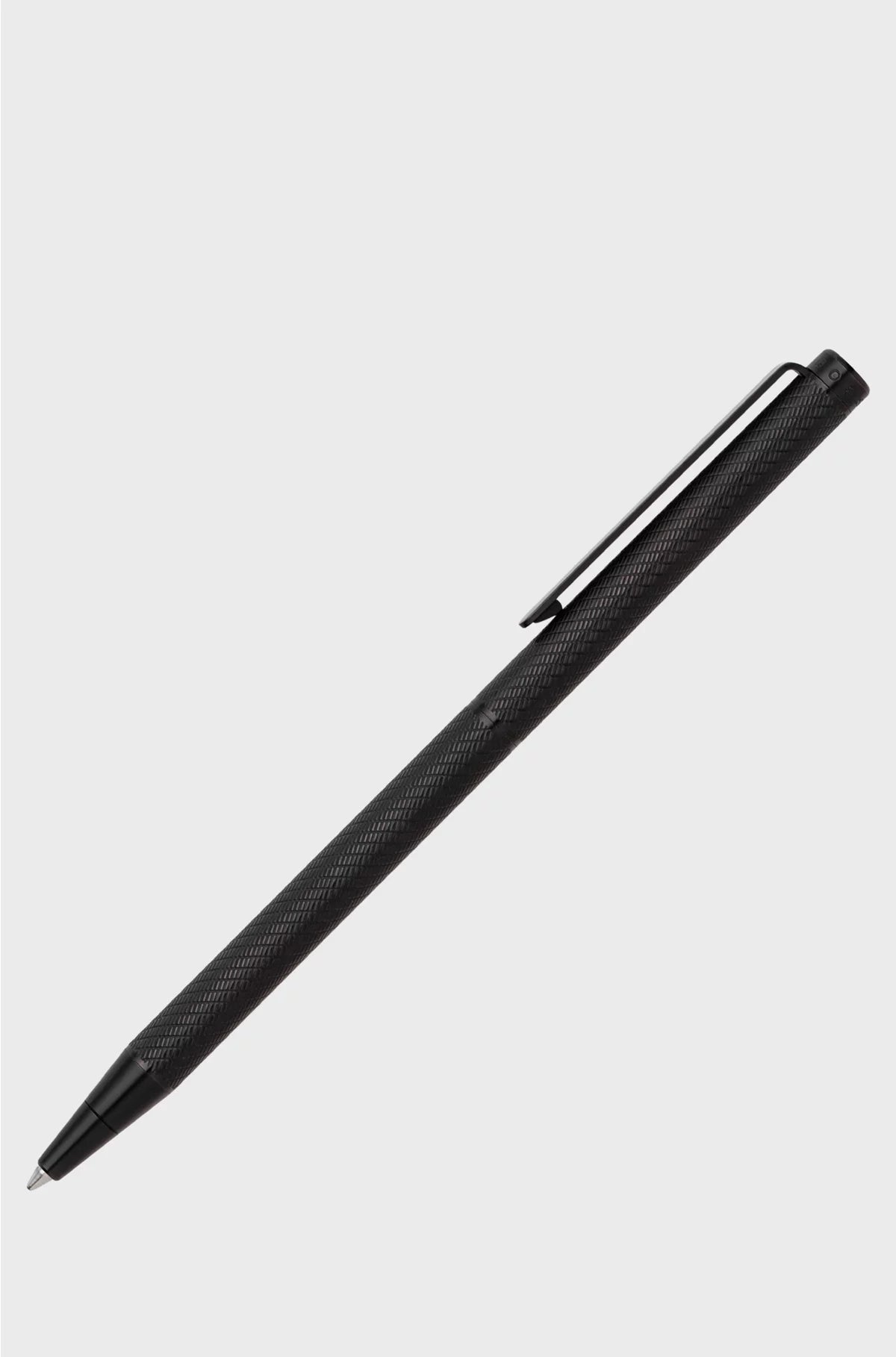 BLACK BALLPOINT PEN WITH ENGRAVED PATTERN