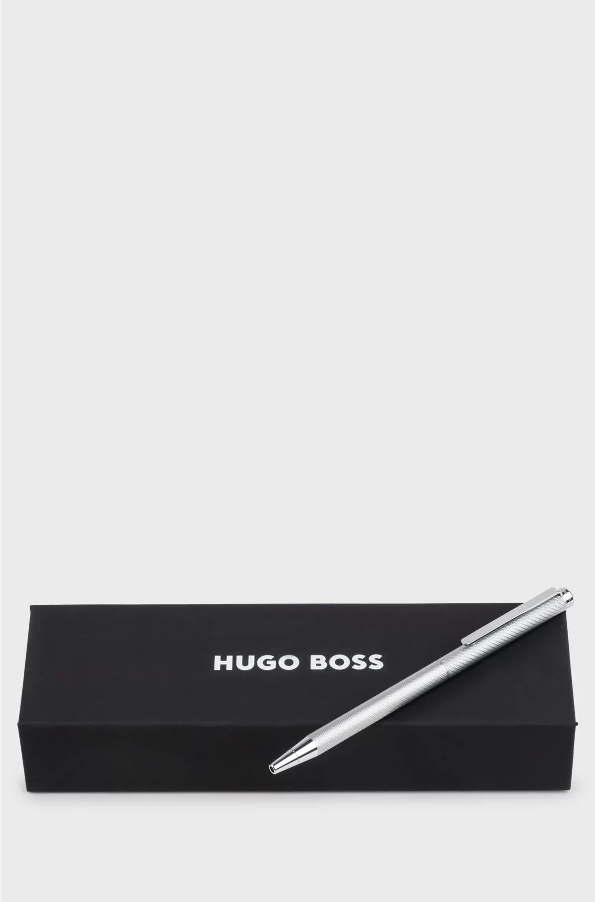 CHROME BALLPOINT PEN WITH ENGRAVED PATTERN