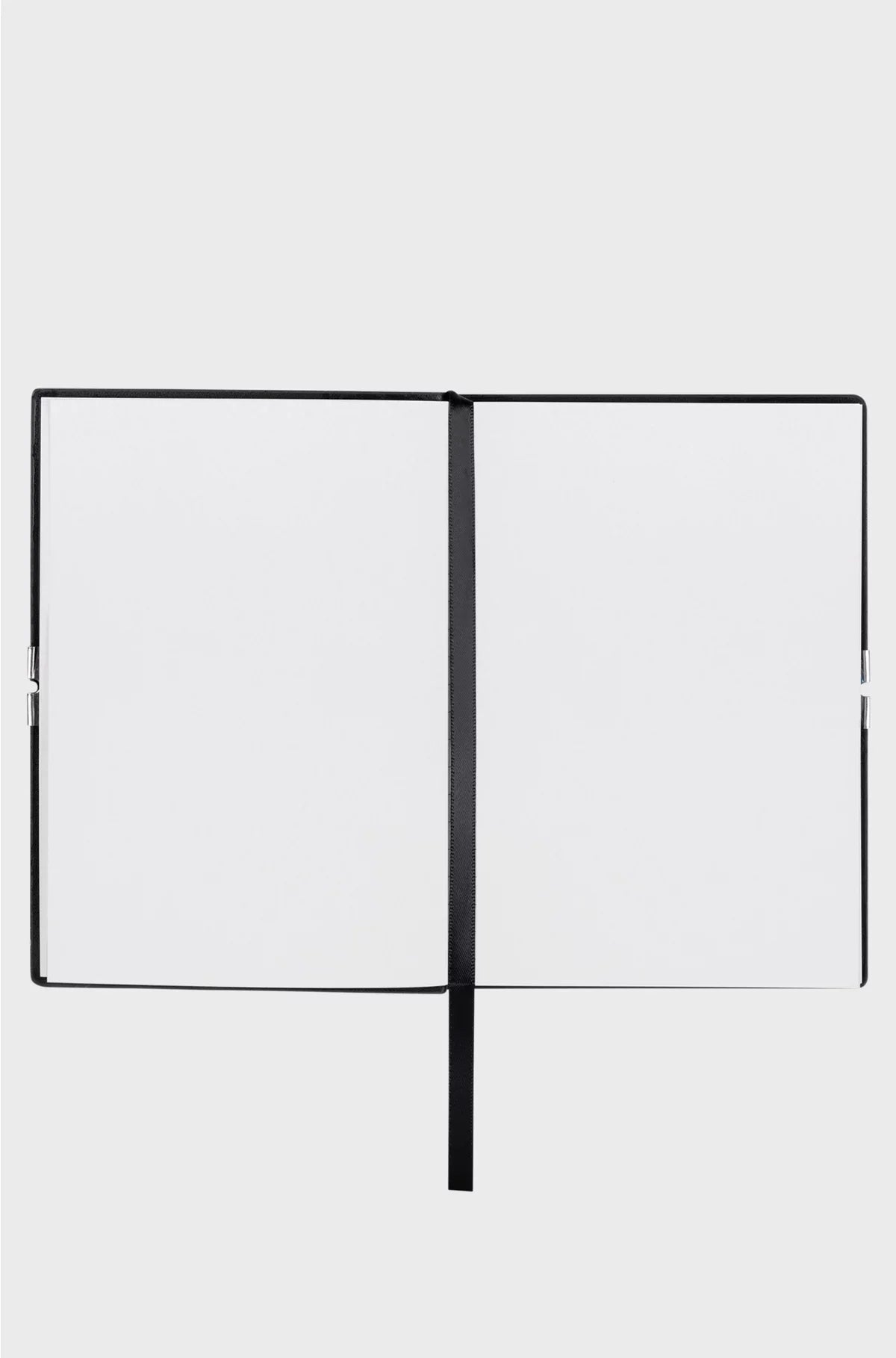 A6 NOTEBOOK IN BLACK FAUX LEATHER WITH ELASTICATED BAND