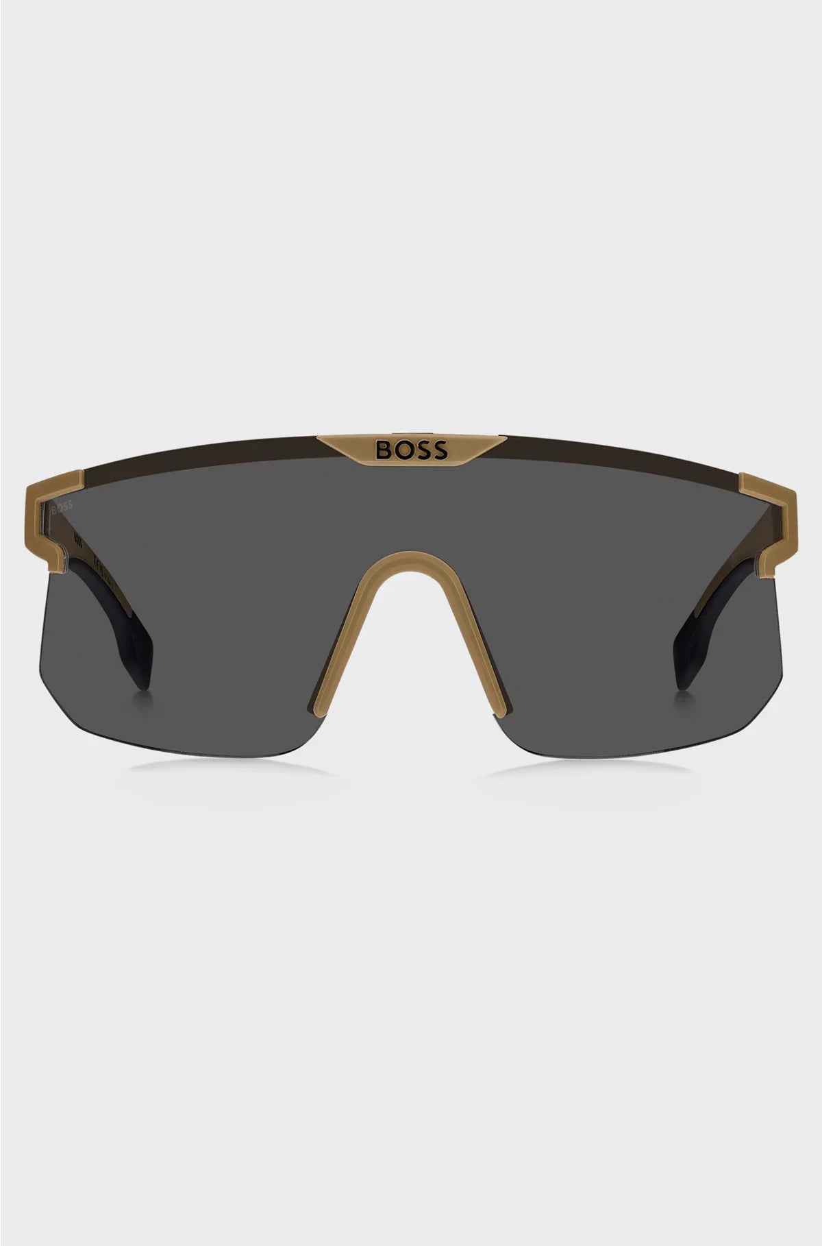CAMEL MASK-STYLE SUNGLASSES WITH BRANDED TEMPLES AND BRIDGE